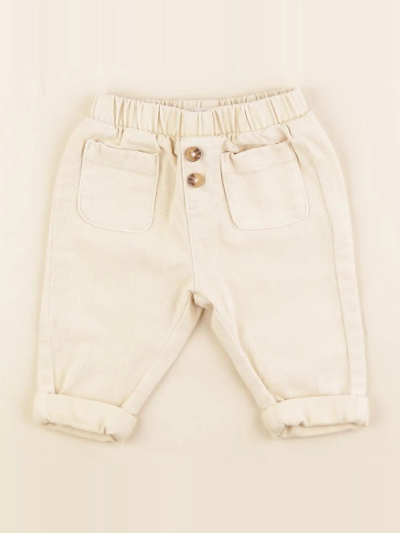 Vertbaudet - jean beige - 3 mois