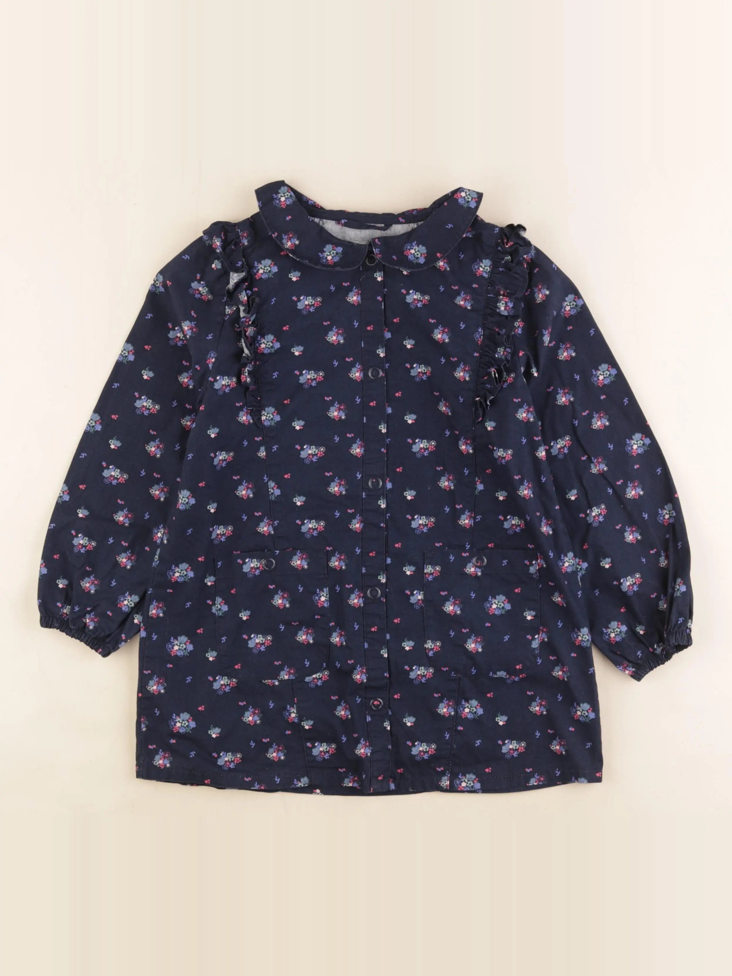 Vertbaudet - blouse d'école bleu - 5 ans