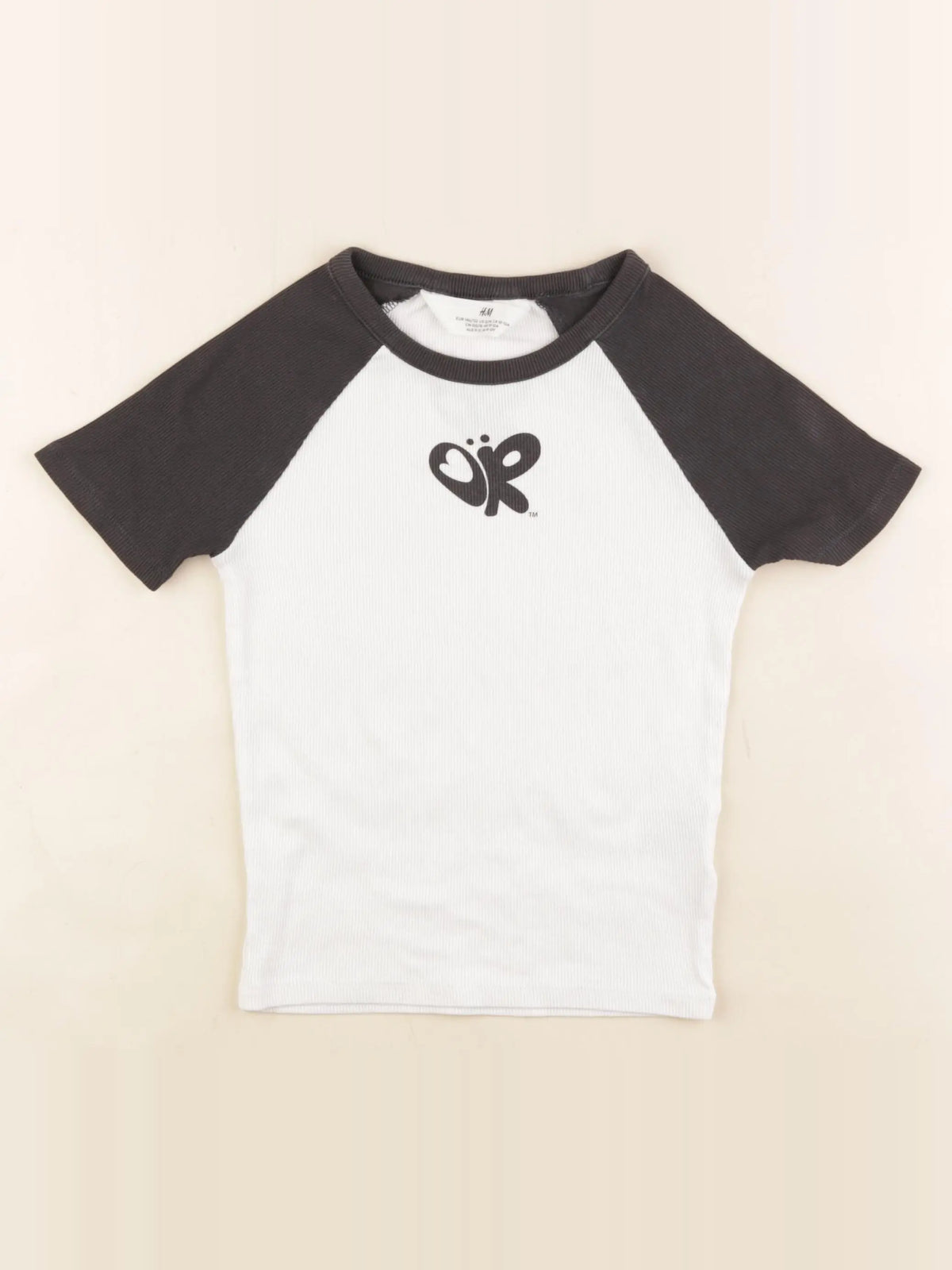 H&M - tee-shirt blanc, gris - 10/12 ans