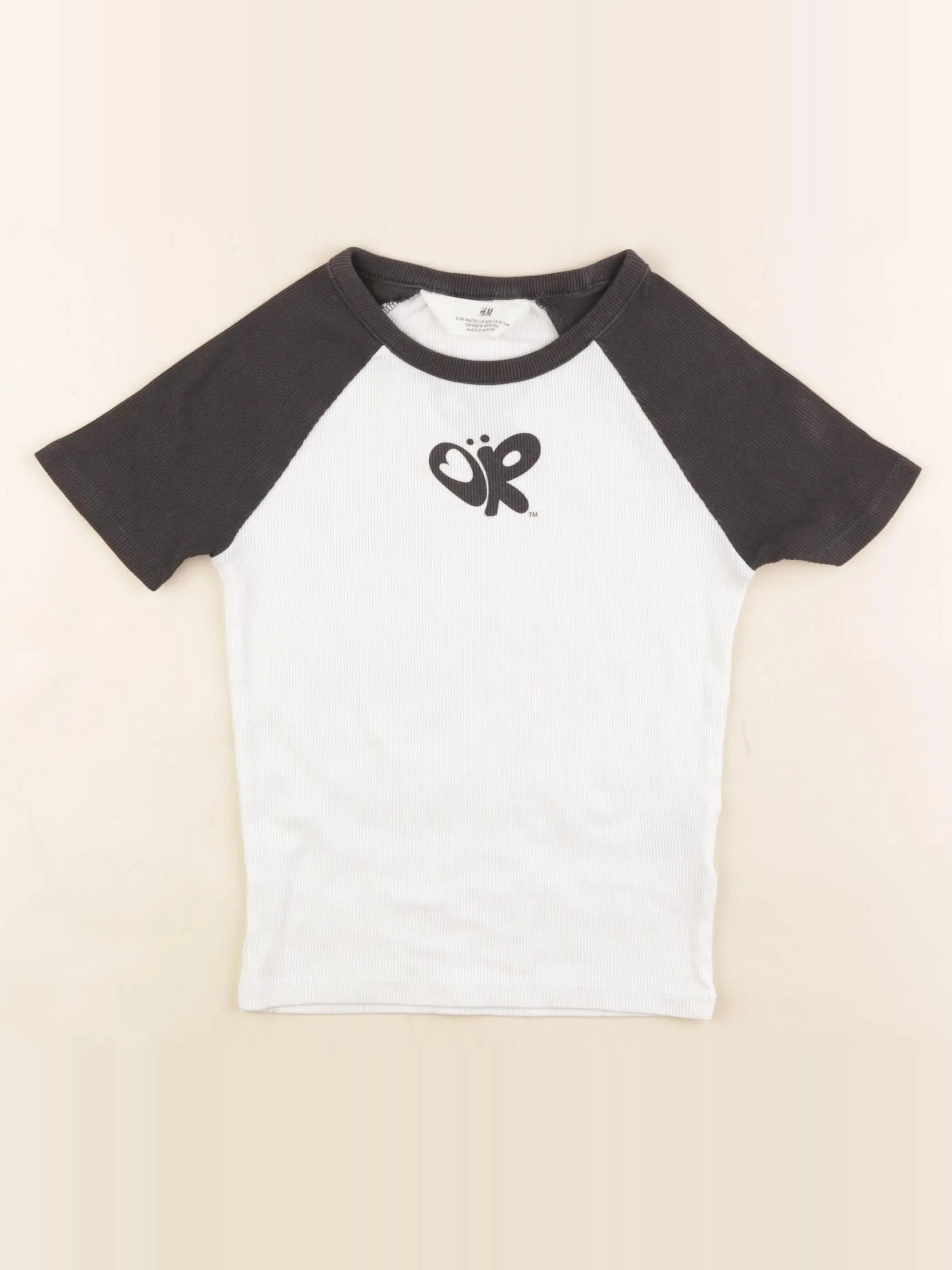 H&M - tee-shirt blanc, gris - 10/12 ans