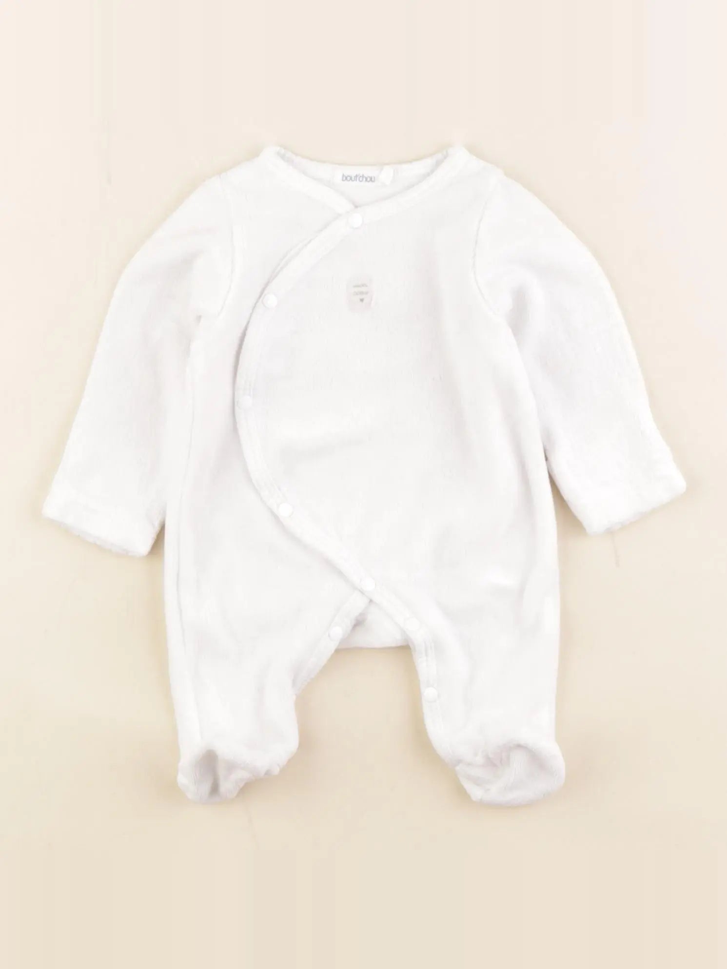 Boutchou - pyjama velours blanc - 0 mois