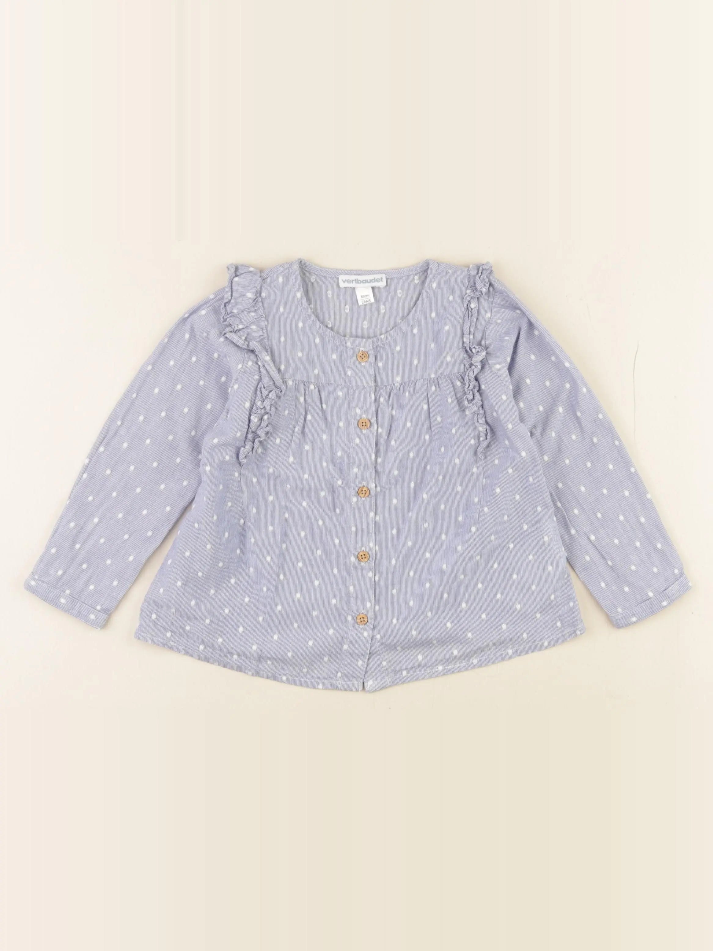 Vertbaudet - blouse bleu - 2 ans