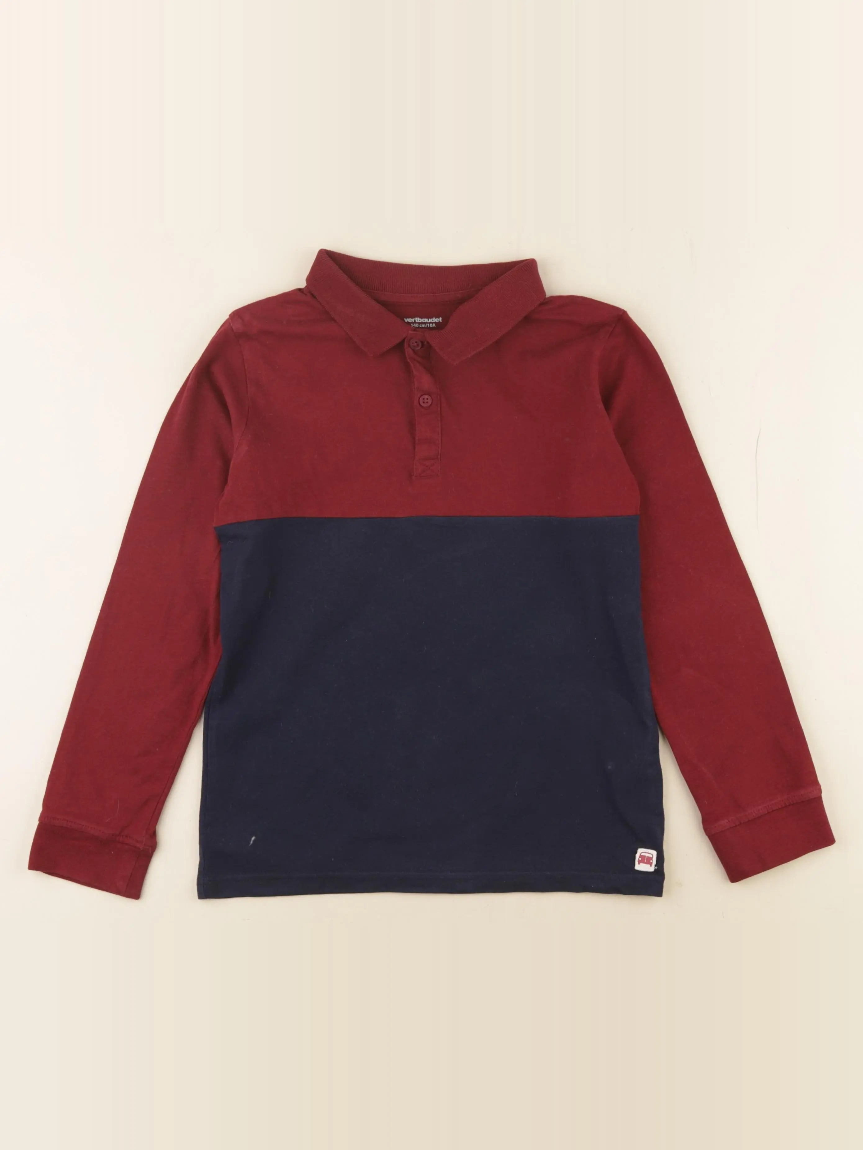 Vertbaudet - polo rouge, bleu - 10 ans