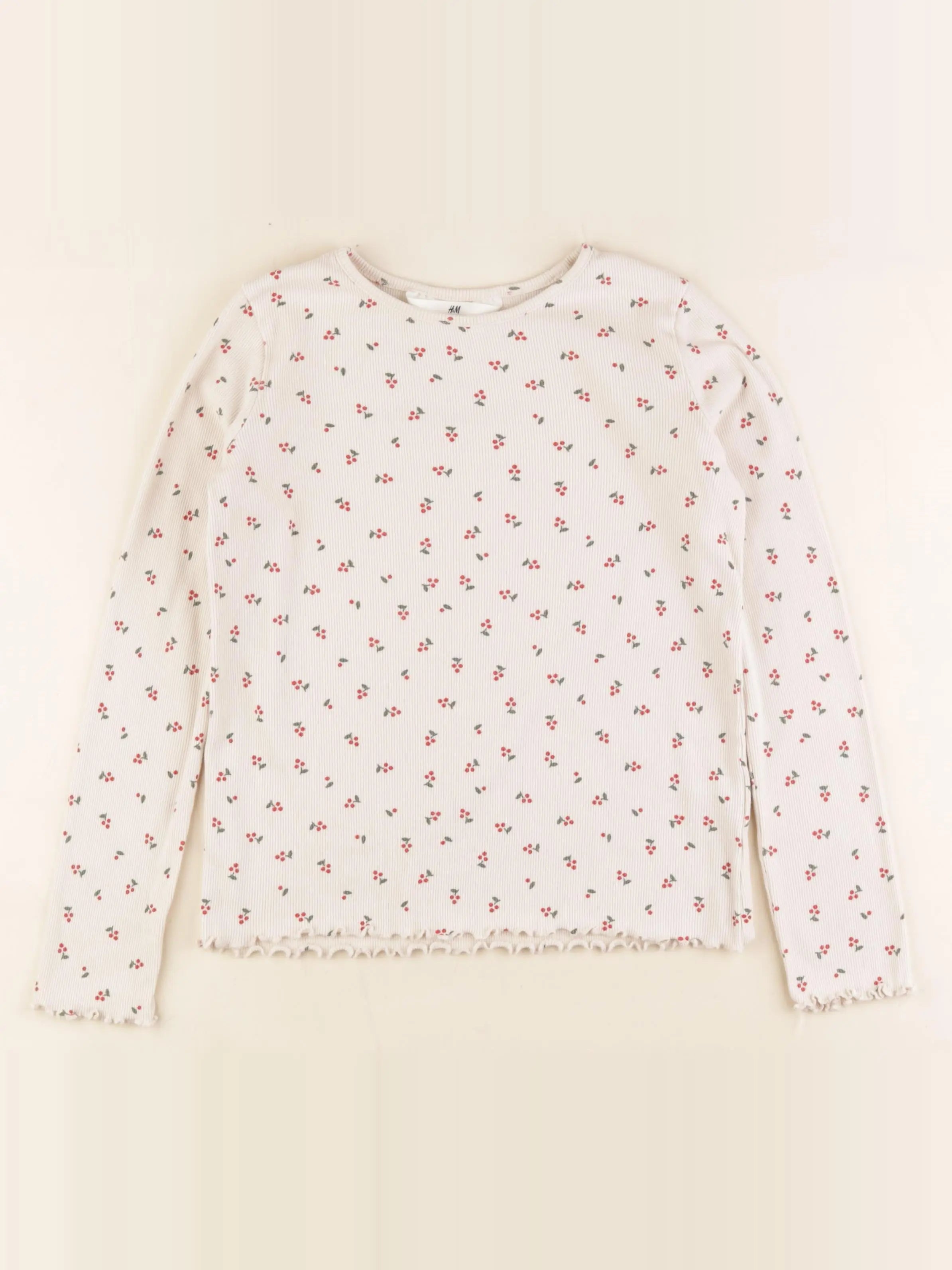 H&M - tee-shirt beige - 8/10 ans