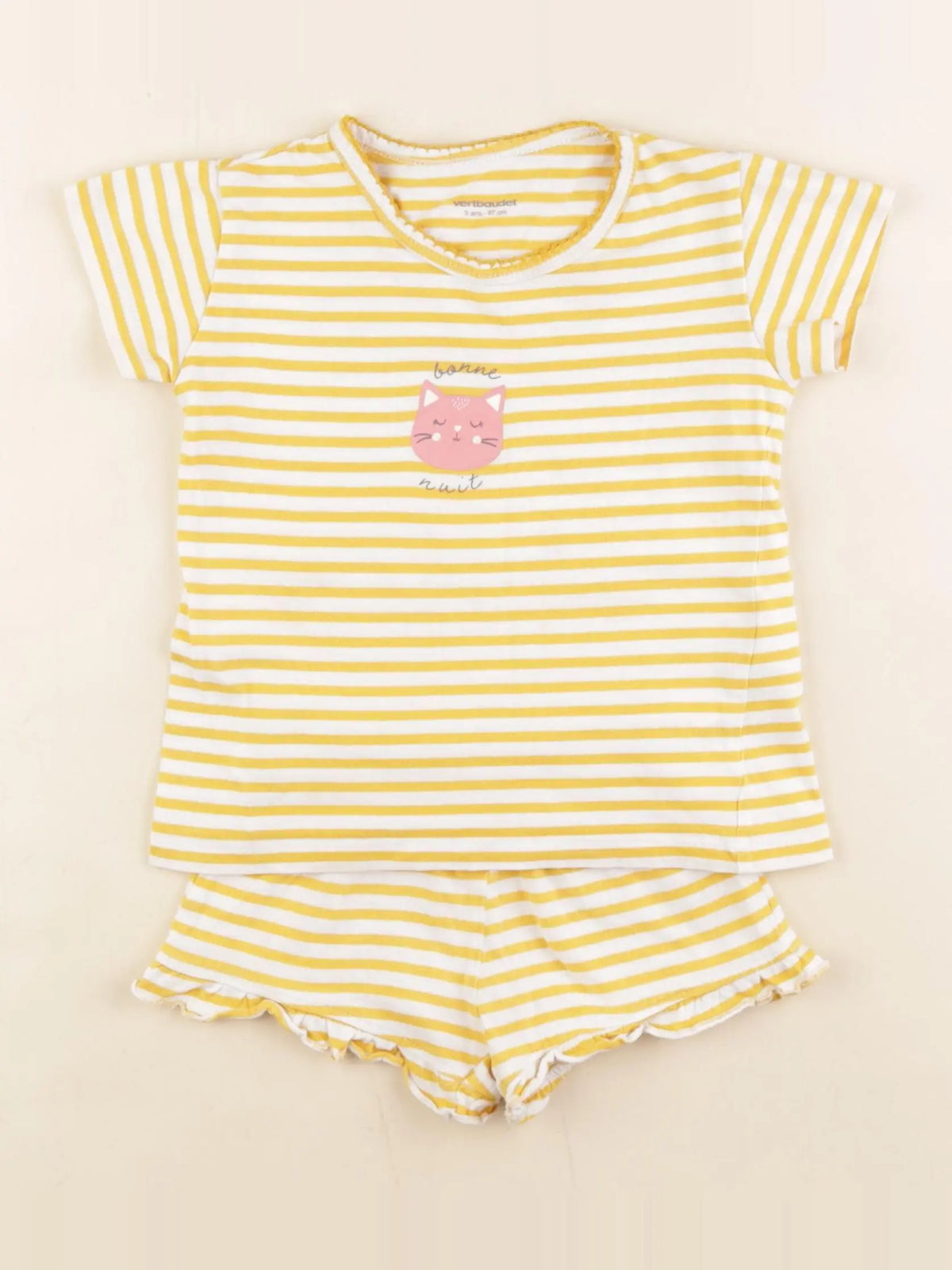 Vertbaudet - pyjama coton jaune - 3 ans
