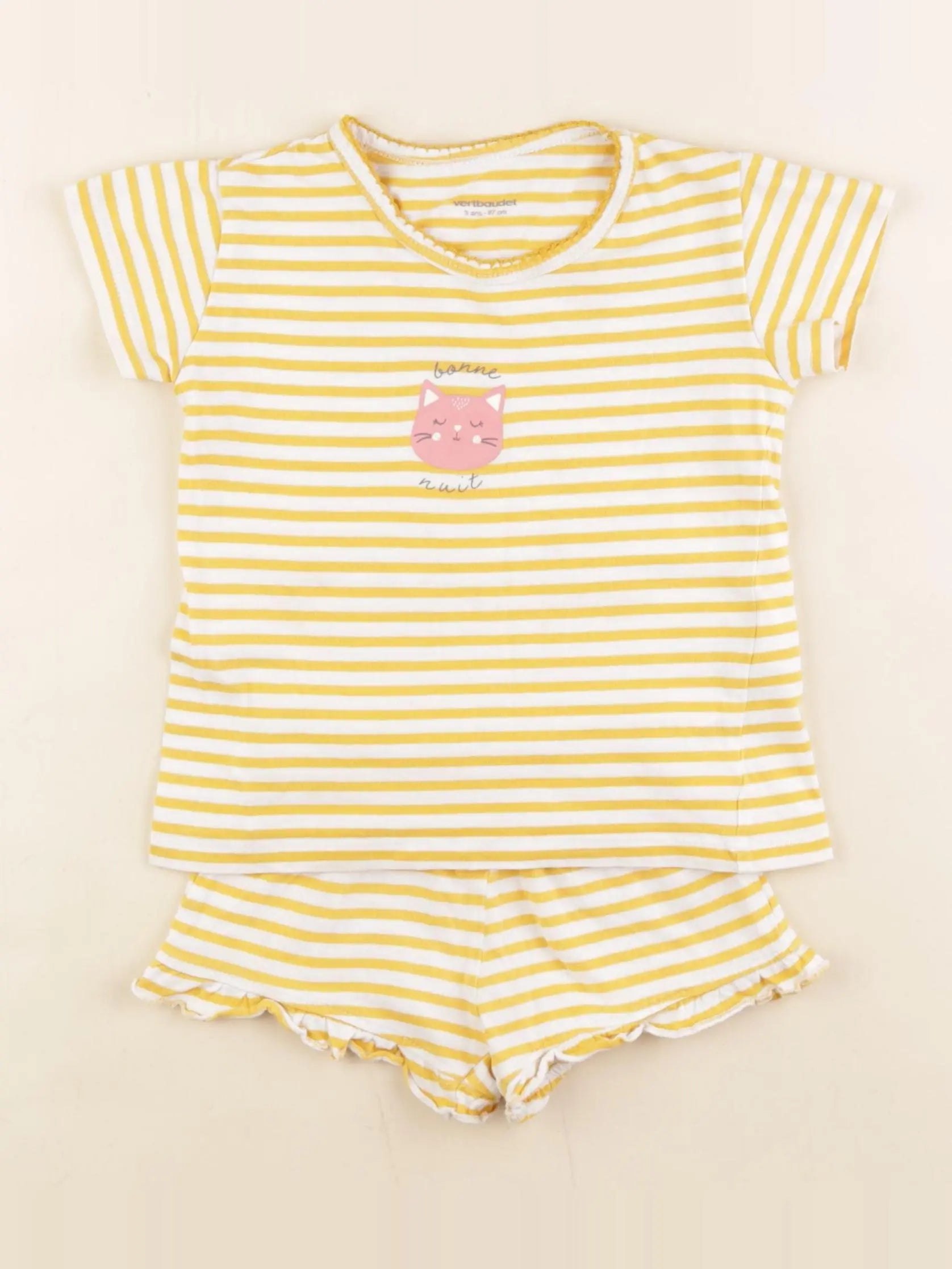 Vertbaudet - pyjama coton jaune - 3 ans