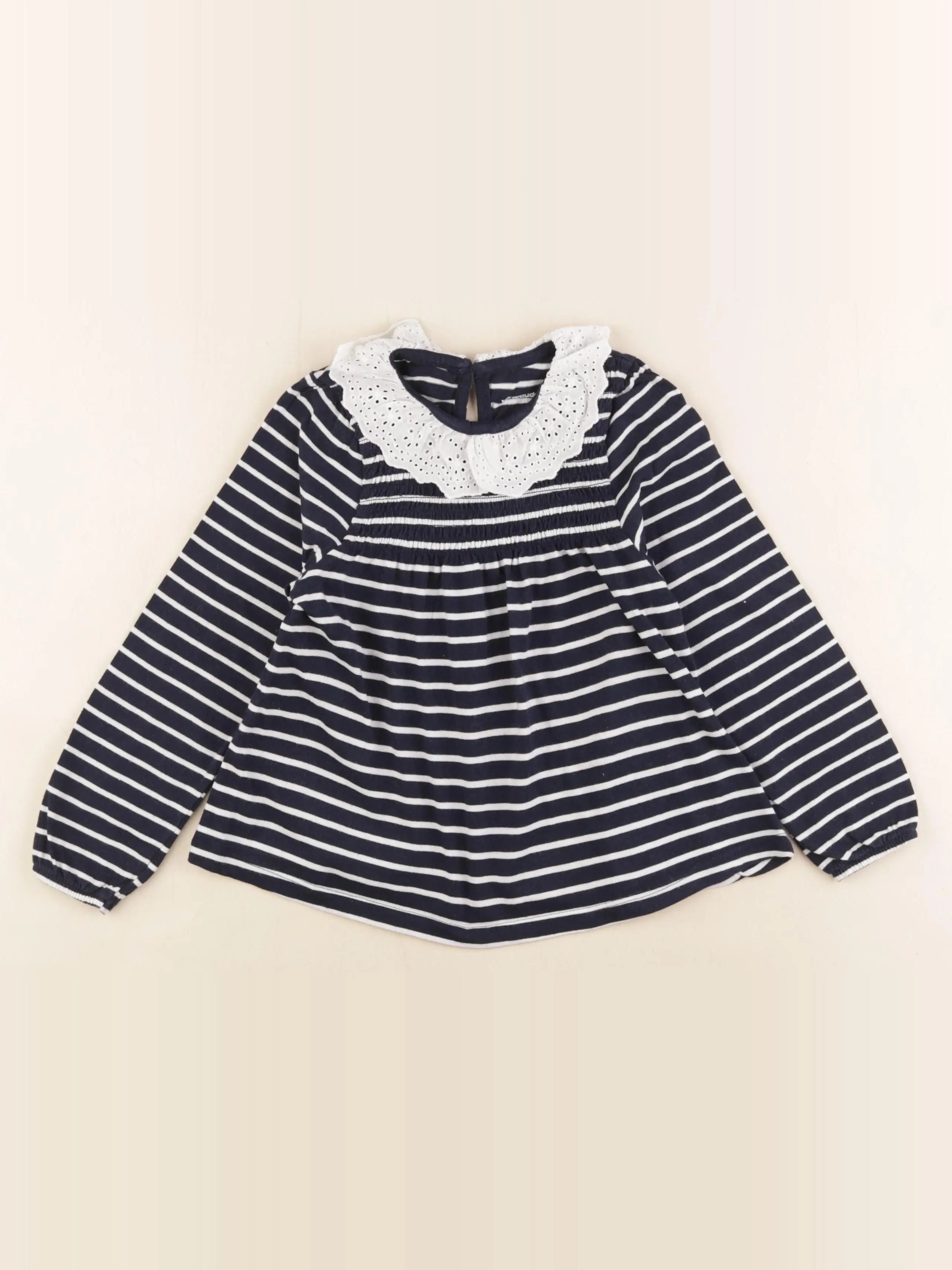 Vertbaudet - tee-shirt bleu, blanc - 6 ans