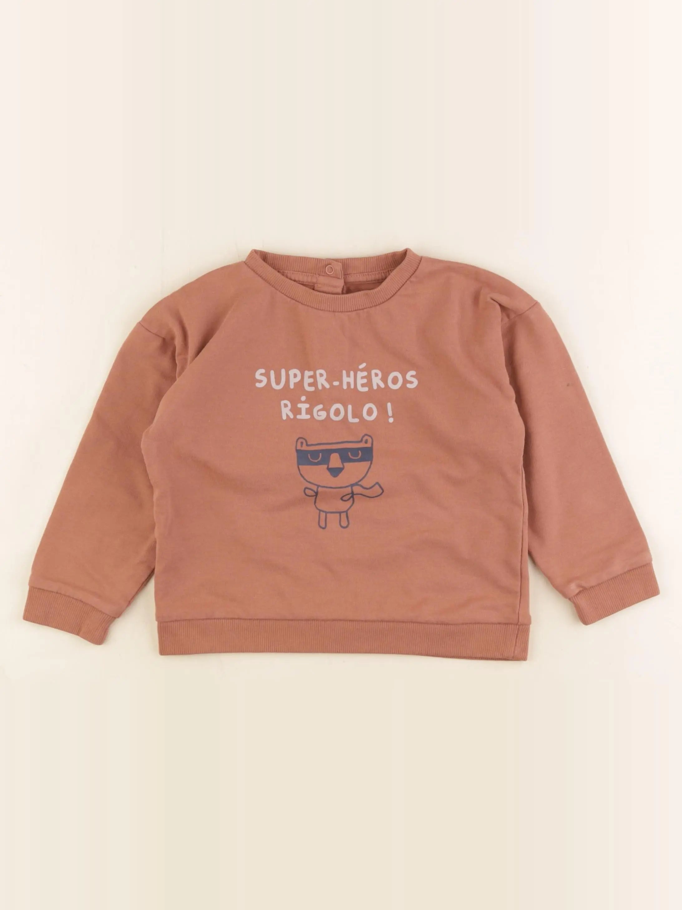 Vertbaudet - sweat marron - 36 mois