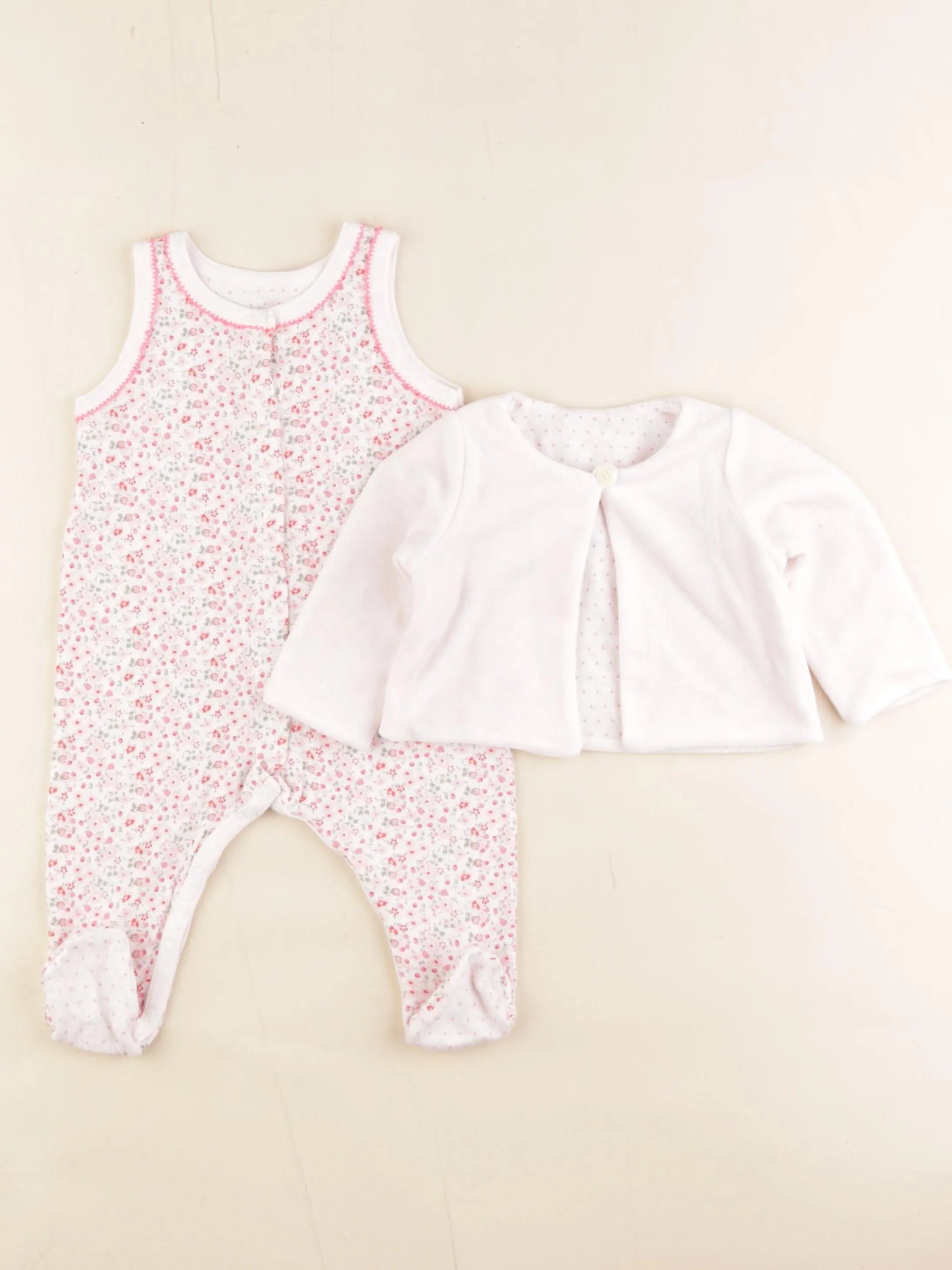 Petit Bateau - pyjama coton rose - 3 mois