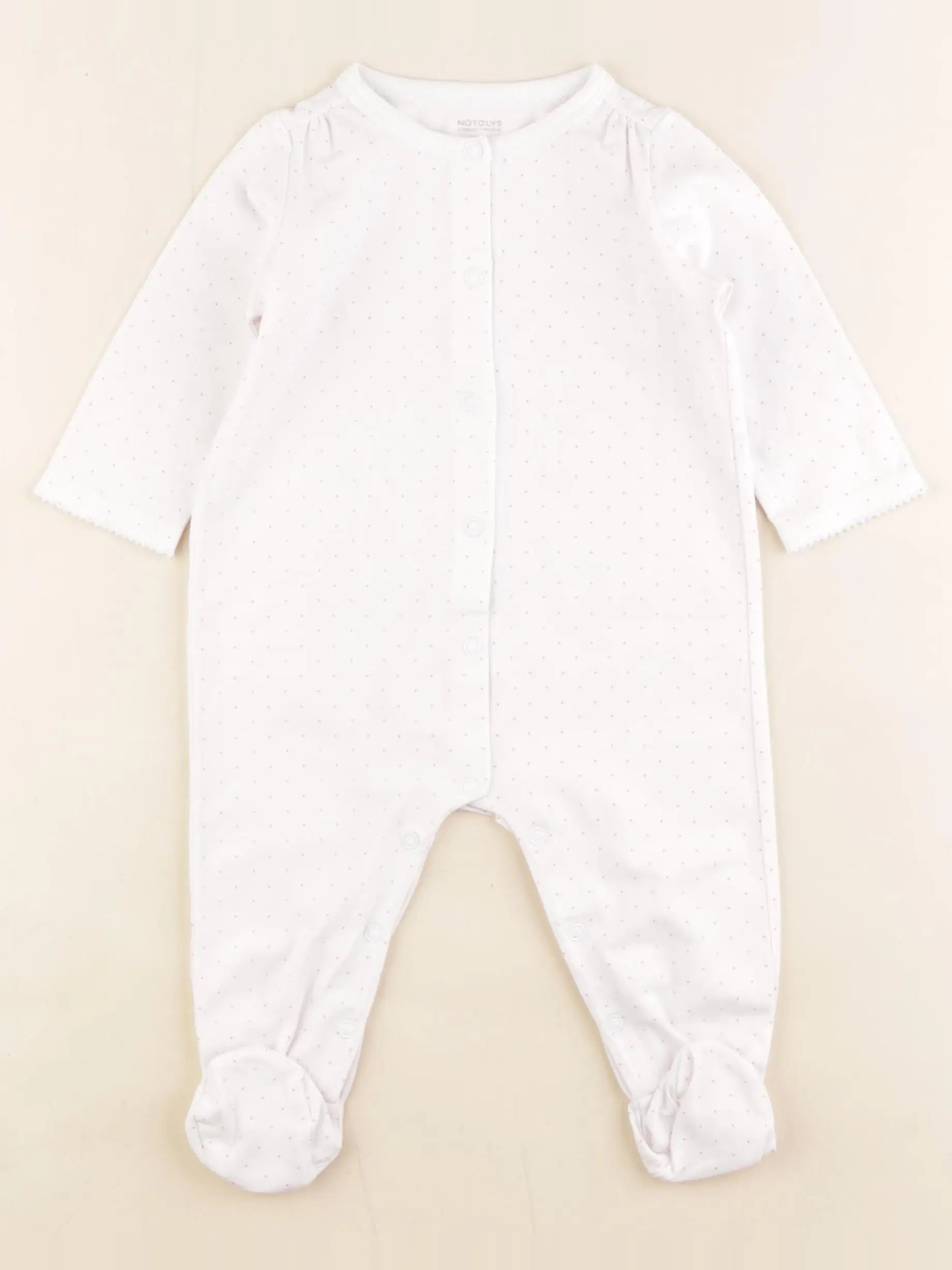 Natalys - pyjama coton rose, blanc - 9 mois