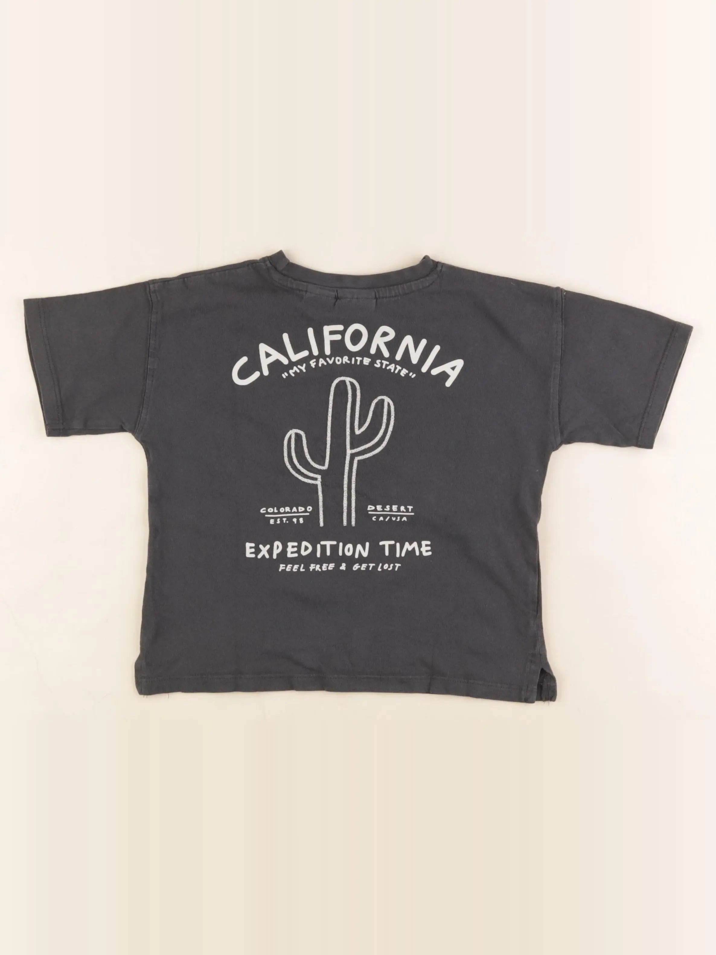 Zara - tee-shirt imprimé au dos gris - 18/24 mois