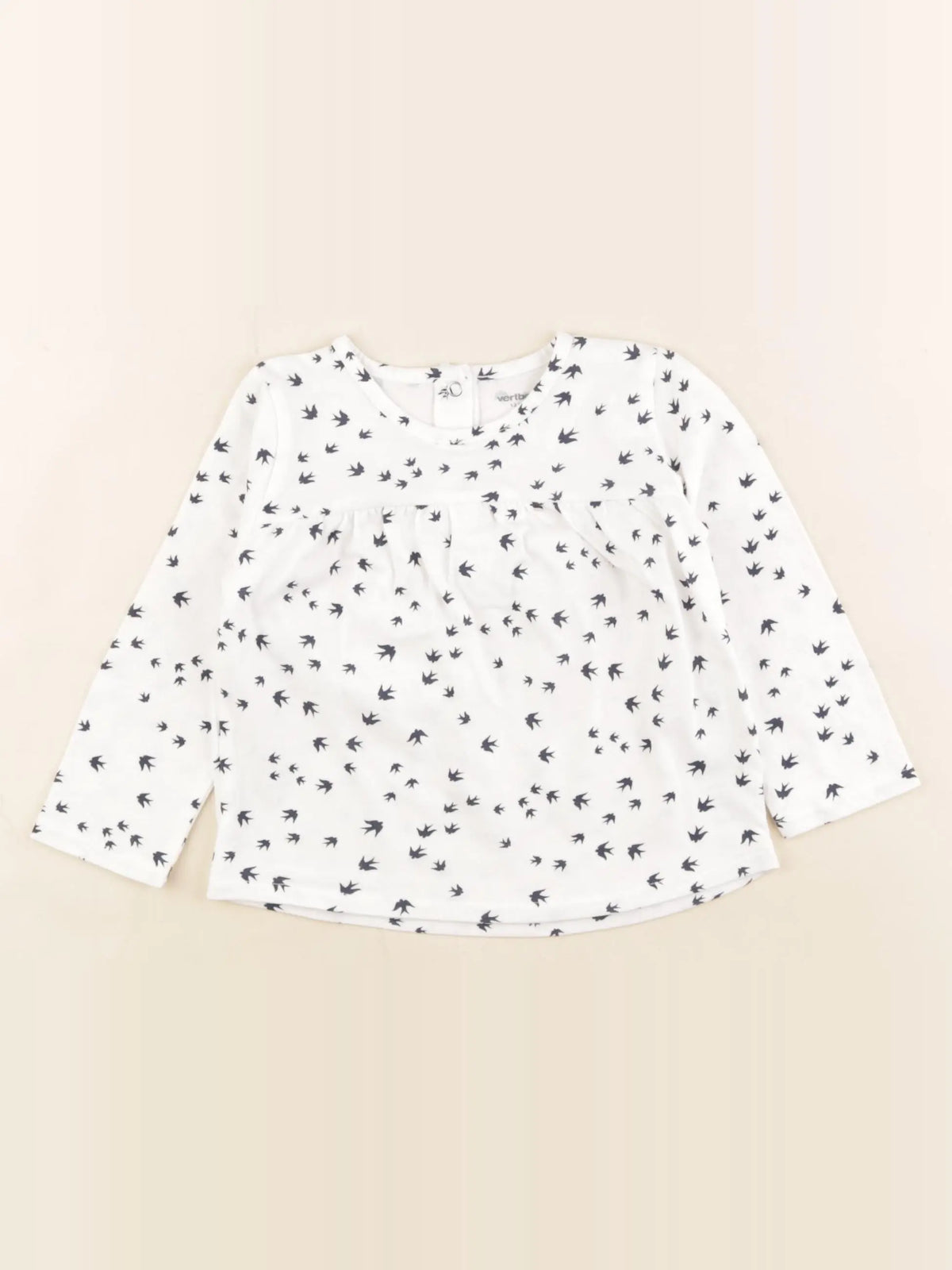 Vertbaudet - tee-shirt blanc, bleu - 12 mois