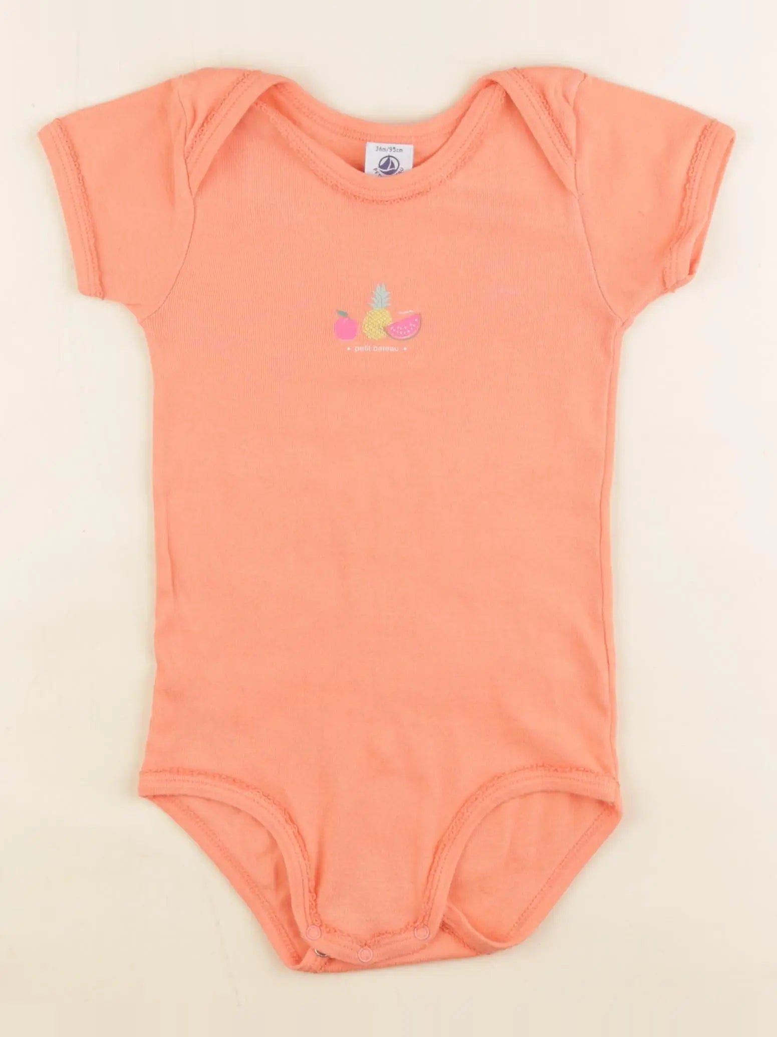 Petit Bateau - body orange - 36 mois