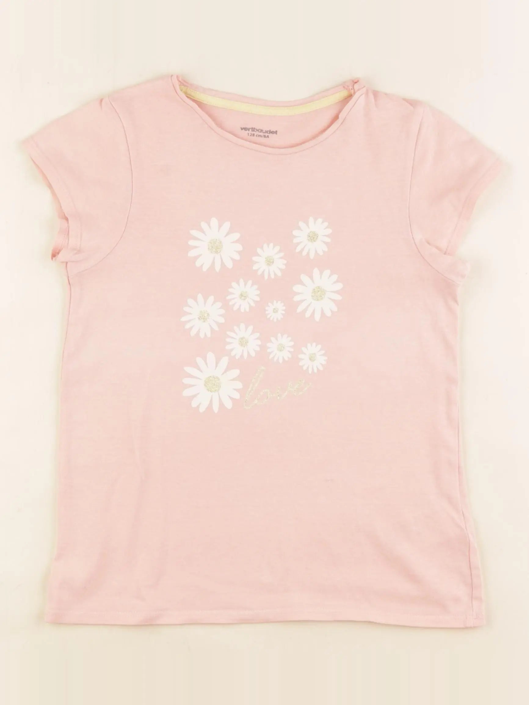 Vertbaudet - tee-shirt rose - 8 ans