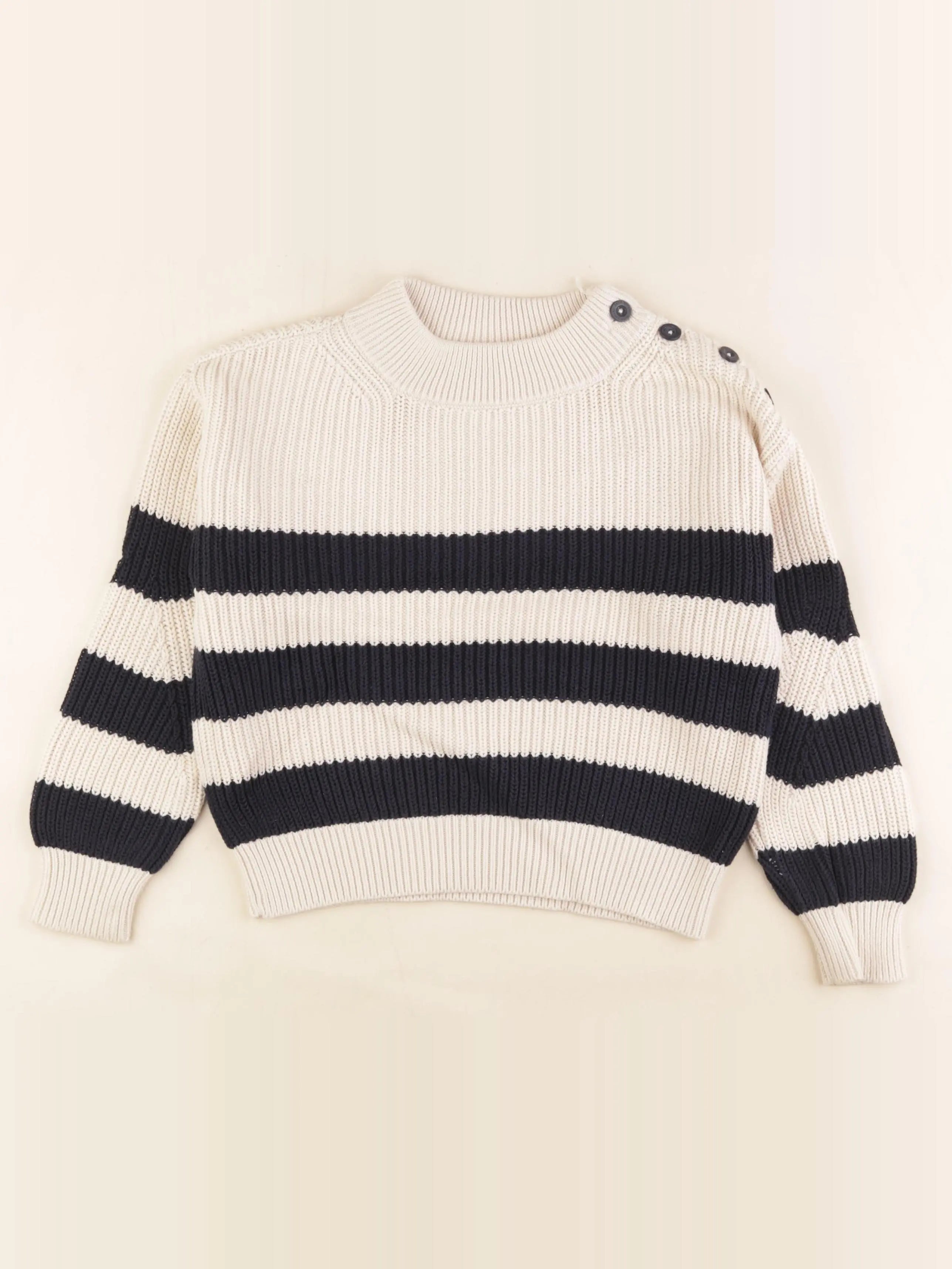 Petit Bateau - pull beige, bleu - 8 ans