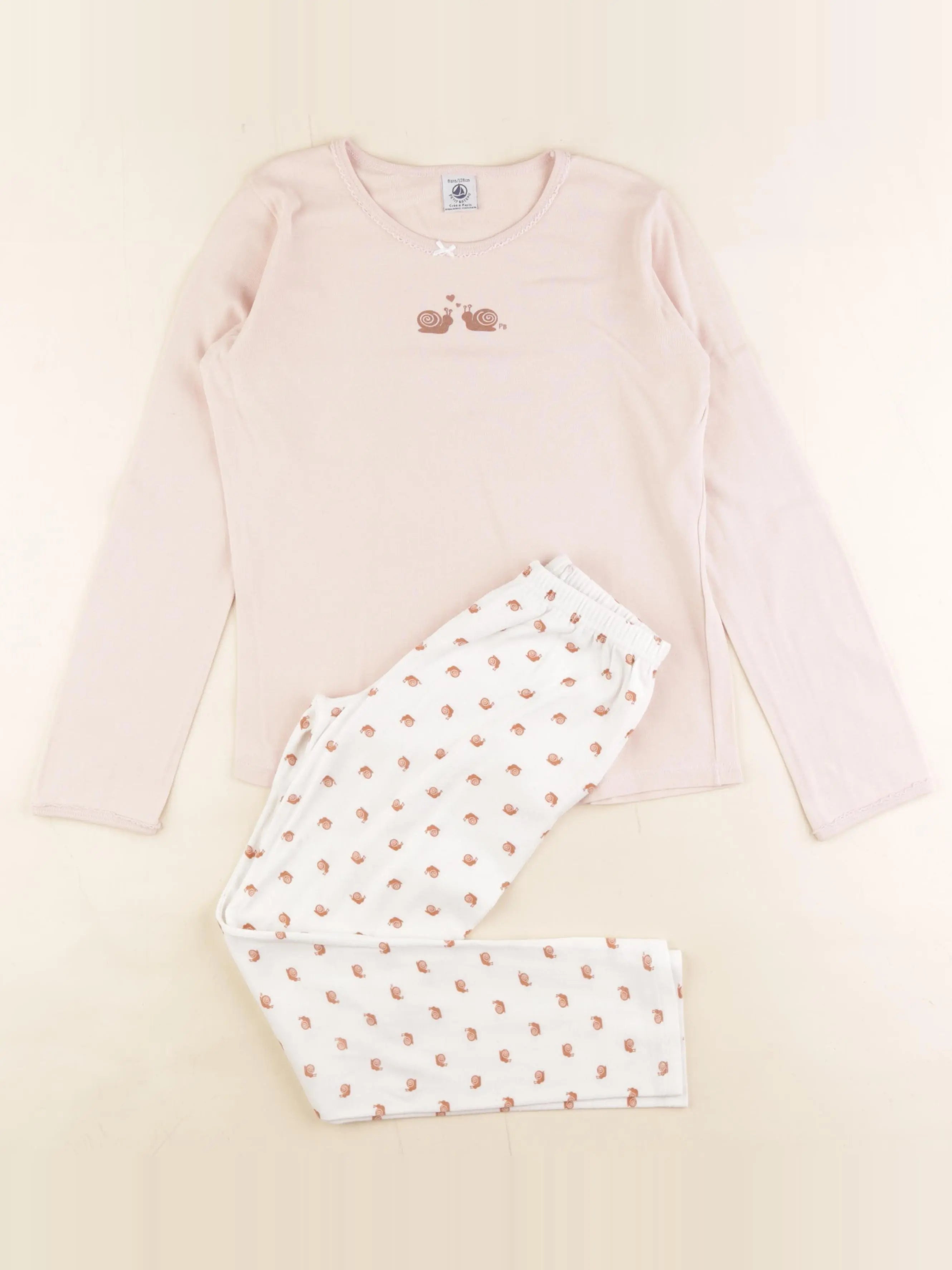 Petit Bateau - pyjama coton rose - 8 ans