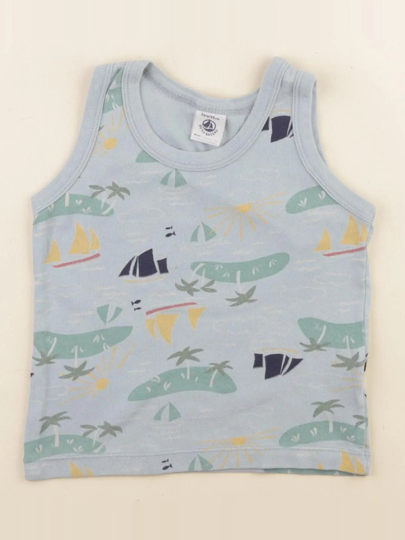 Petit Bateau - débardeur bleu - 3 ans