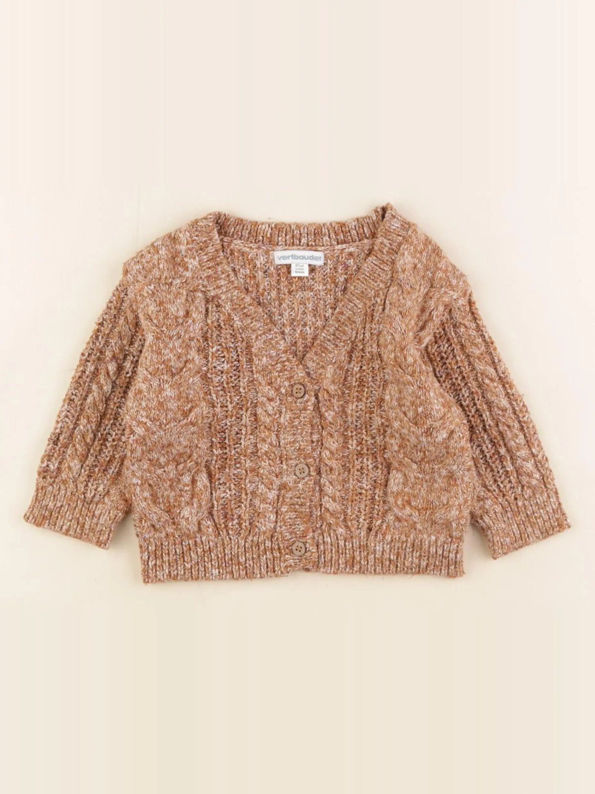 Vertbaudet - gilet marron - 6 mois