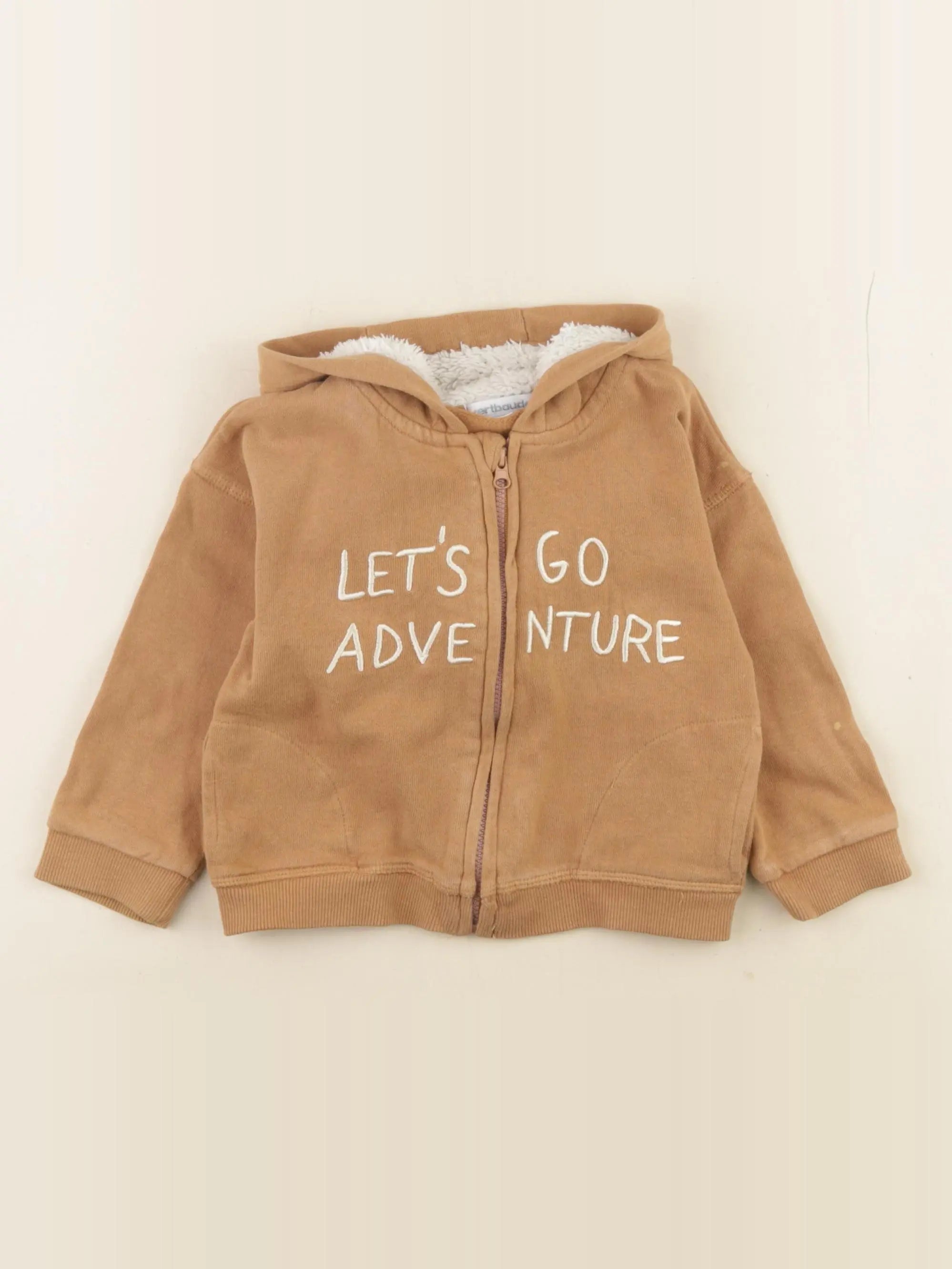 Vertbaudet - sweat marron - 24 mois