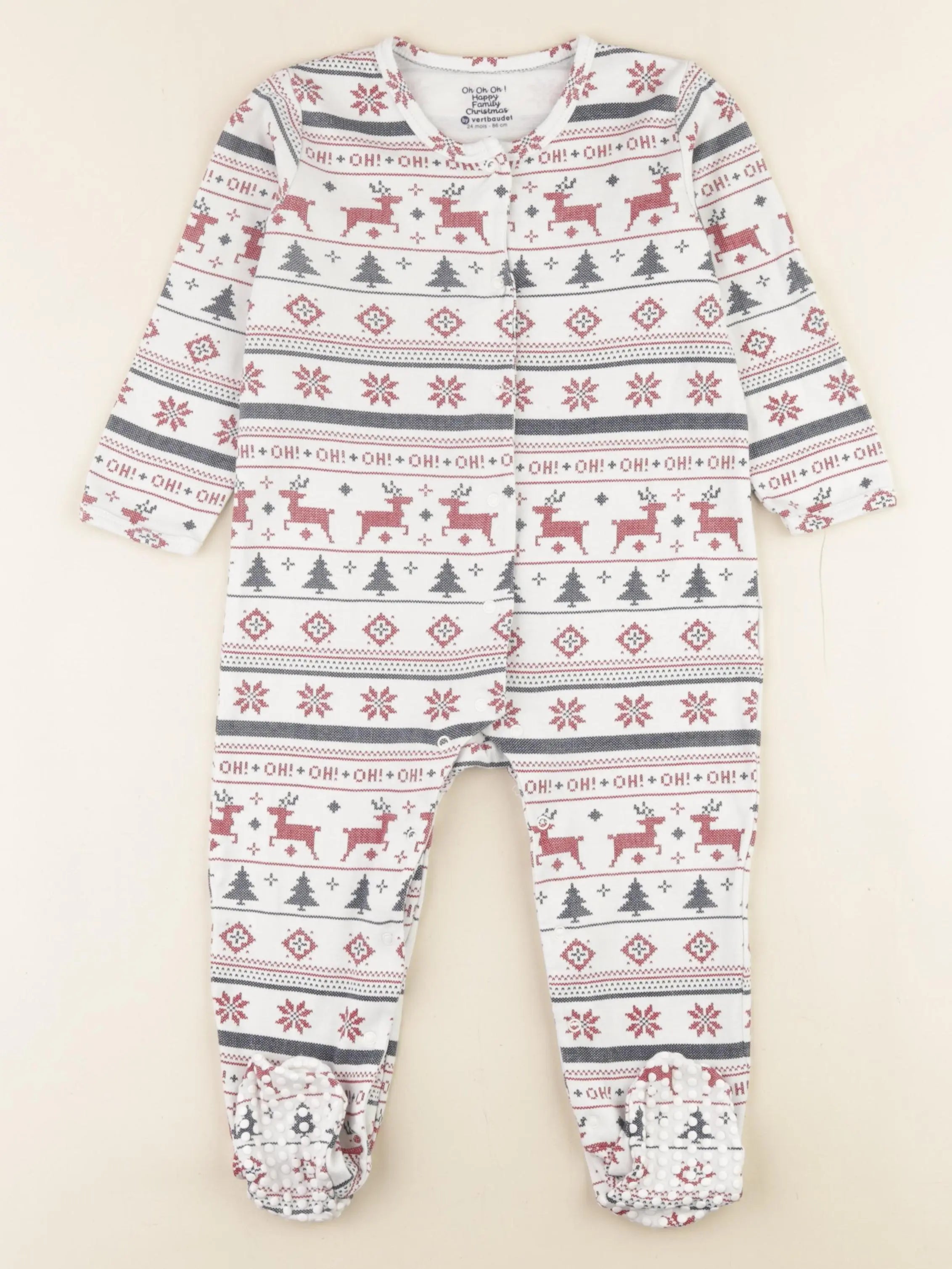 Vertbaudet - pyjama coton bleu, rouge - 24 mois