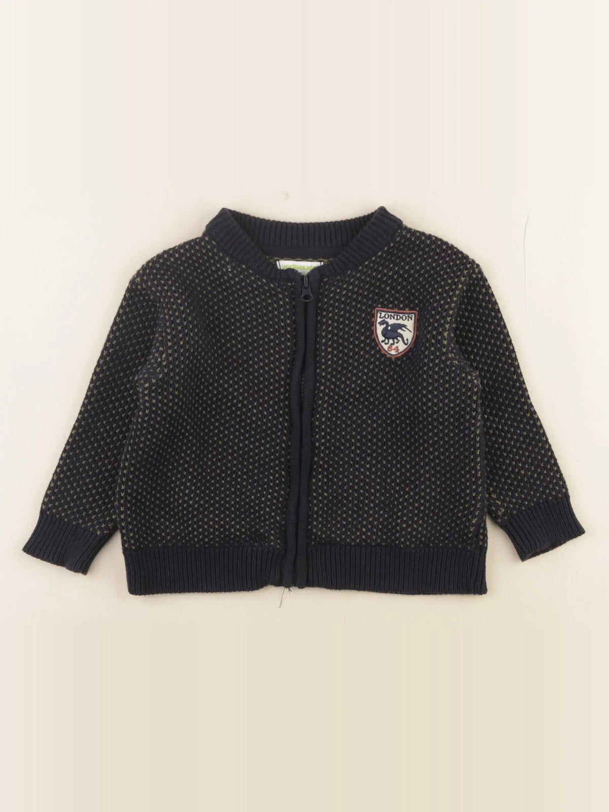 Vertbaudet - gilet coton bleu - 2 ans
