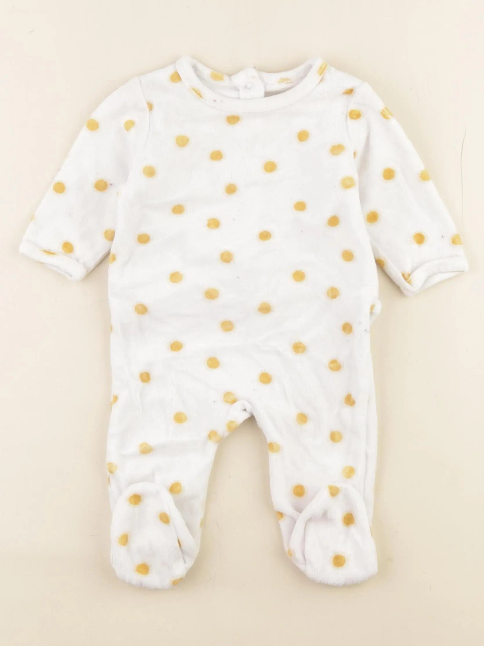 Vertbaudet - pyjama velours jaune - 3 mois