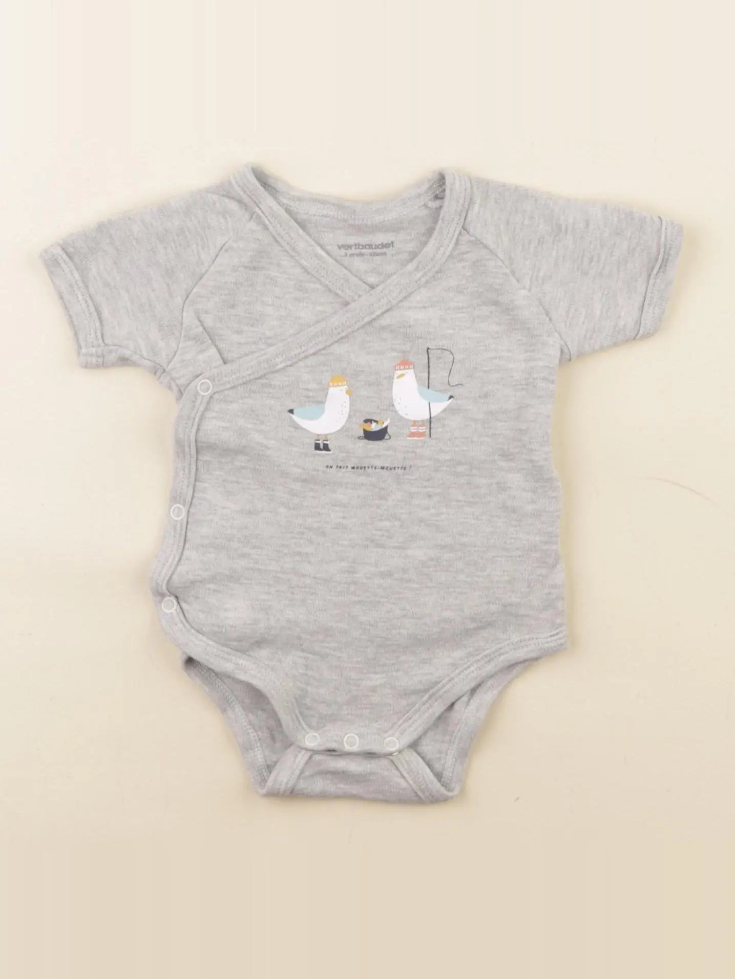 Vertbaudet - body gris - 3 mois