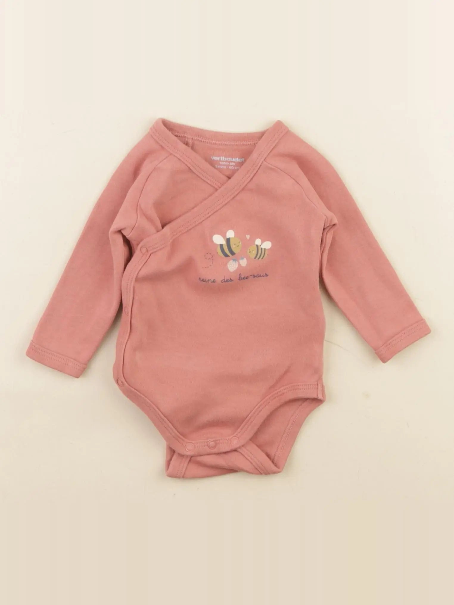 Vertbaudet - body rose - 3 mois