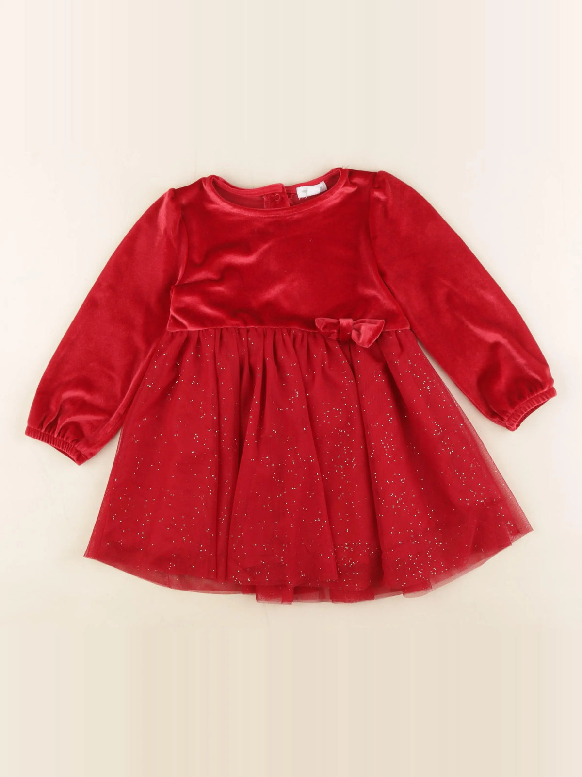 Vertbaudet - robe rouge, or - 24 mois