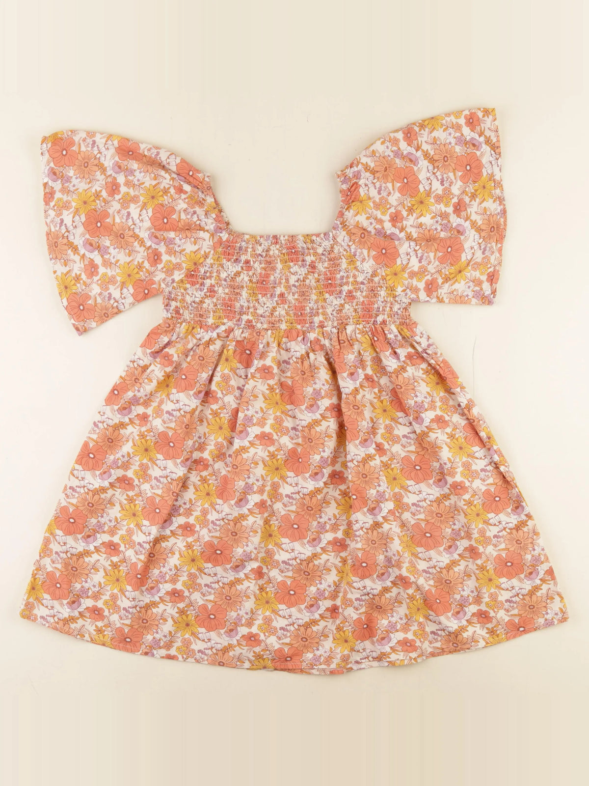 Vertbaudet - robe orange - 8 ans