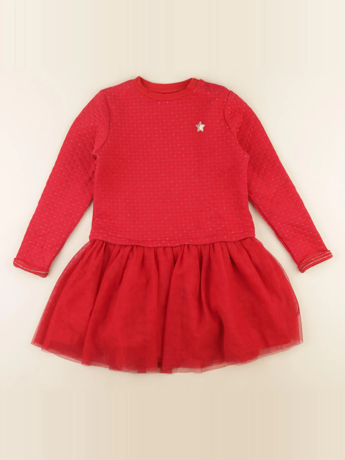 Vertbaudet - robe rouge - 8 ans