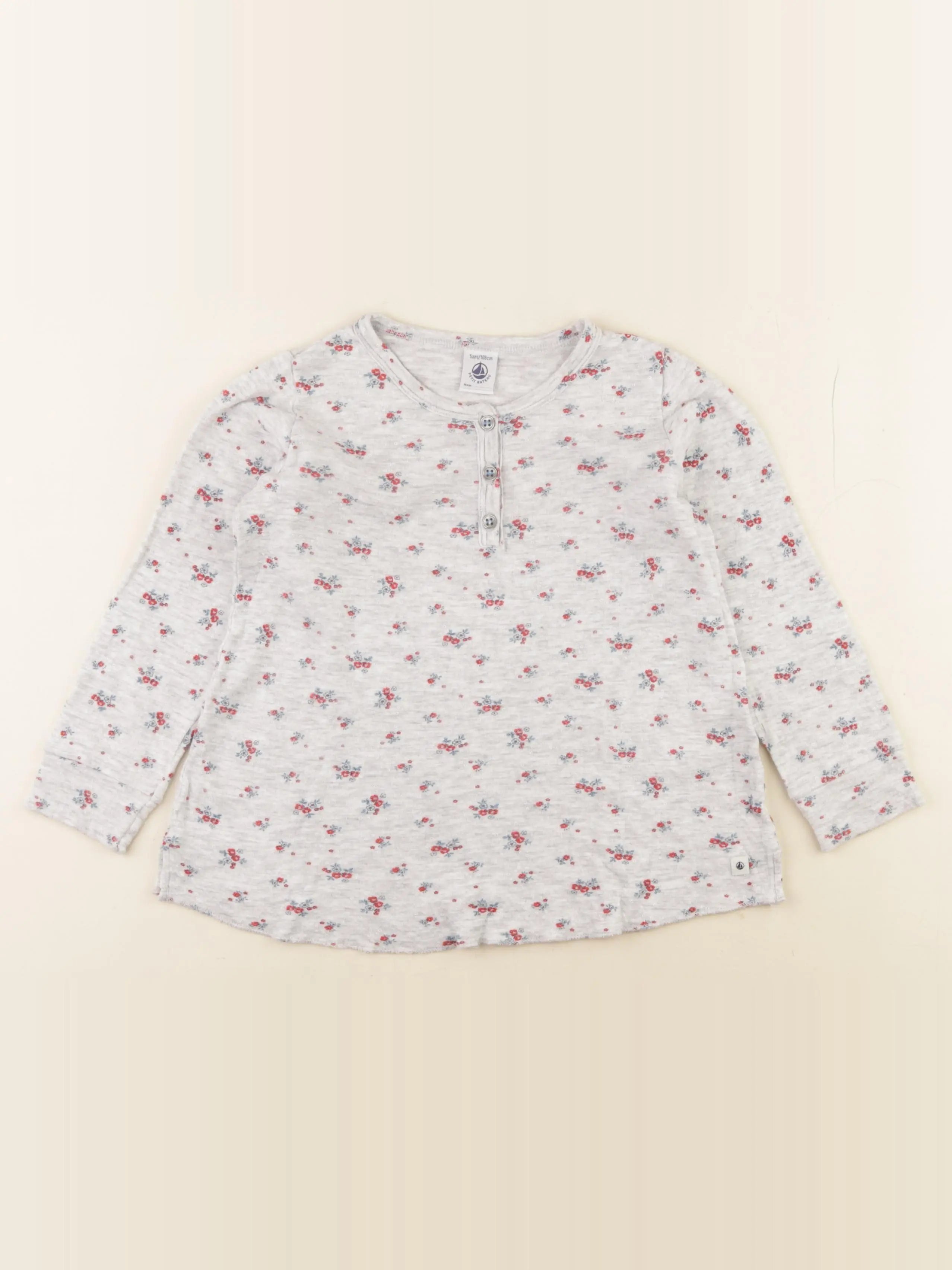 Petit Bateau - tee-shirt gris - 5 ans