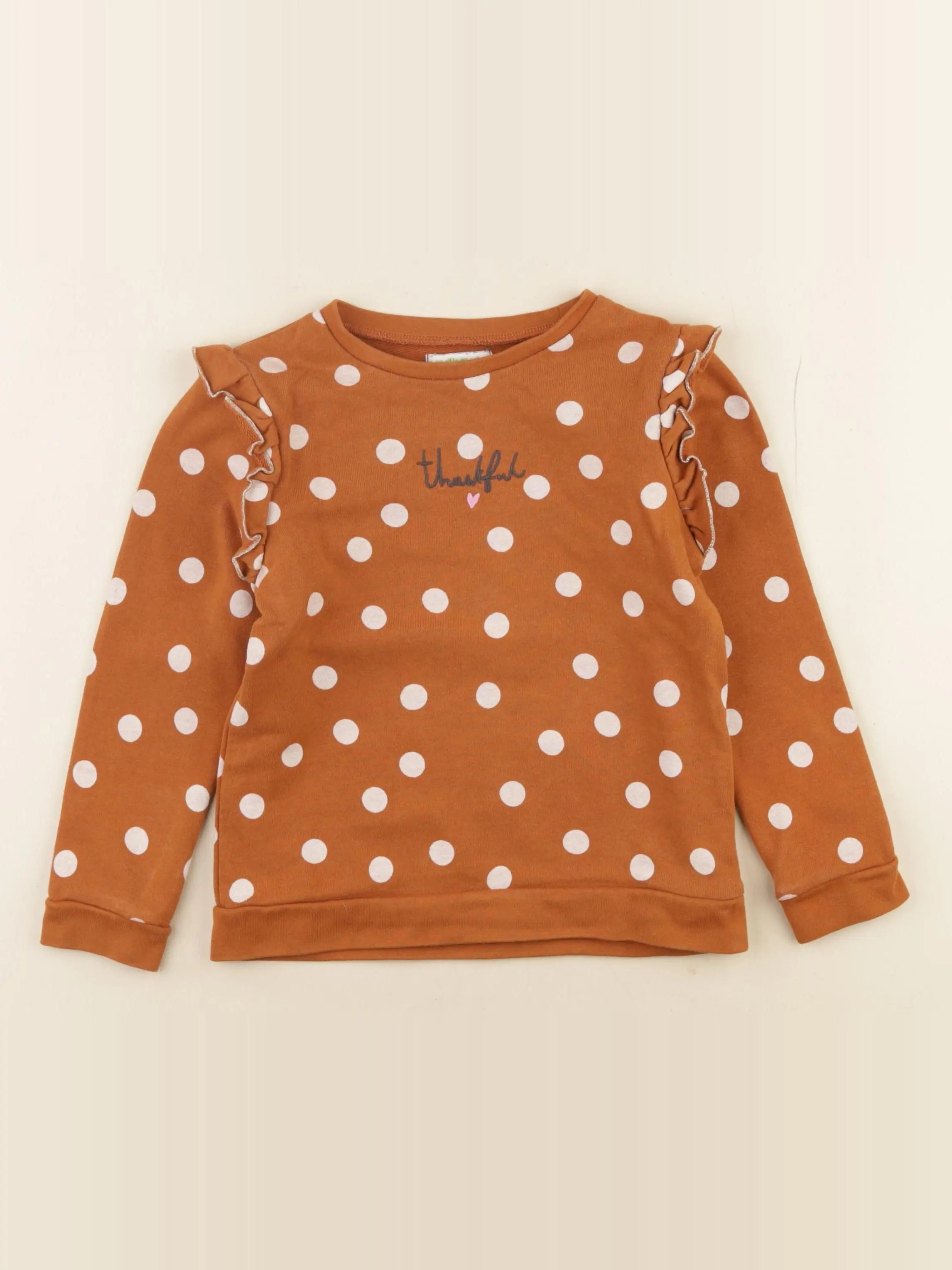 Vertbaudet - sweat marron - 6 ans