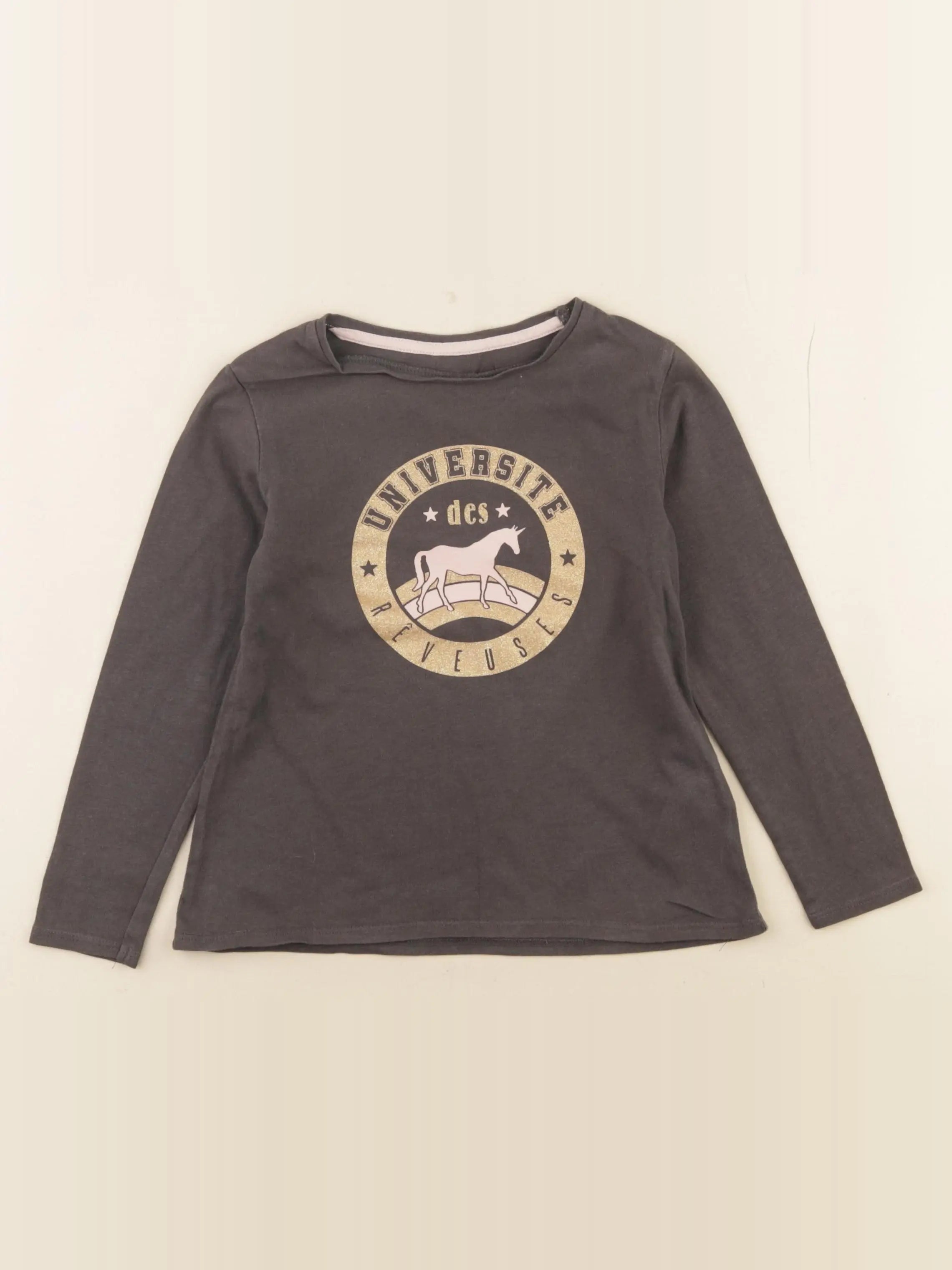 Vertbaudet - tee-shirt marron, or - 5 ans