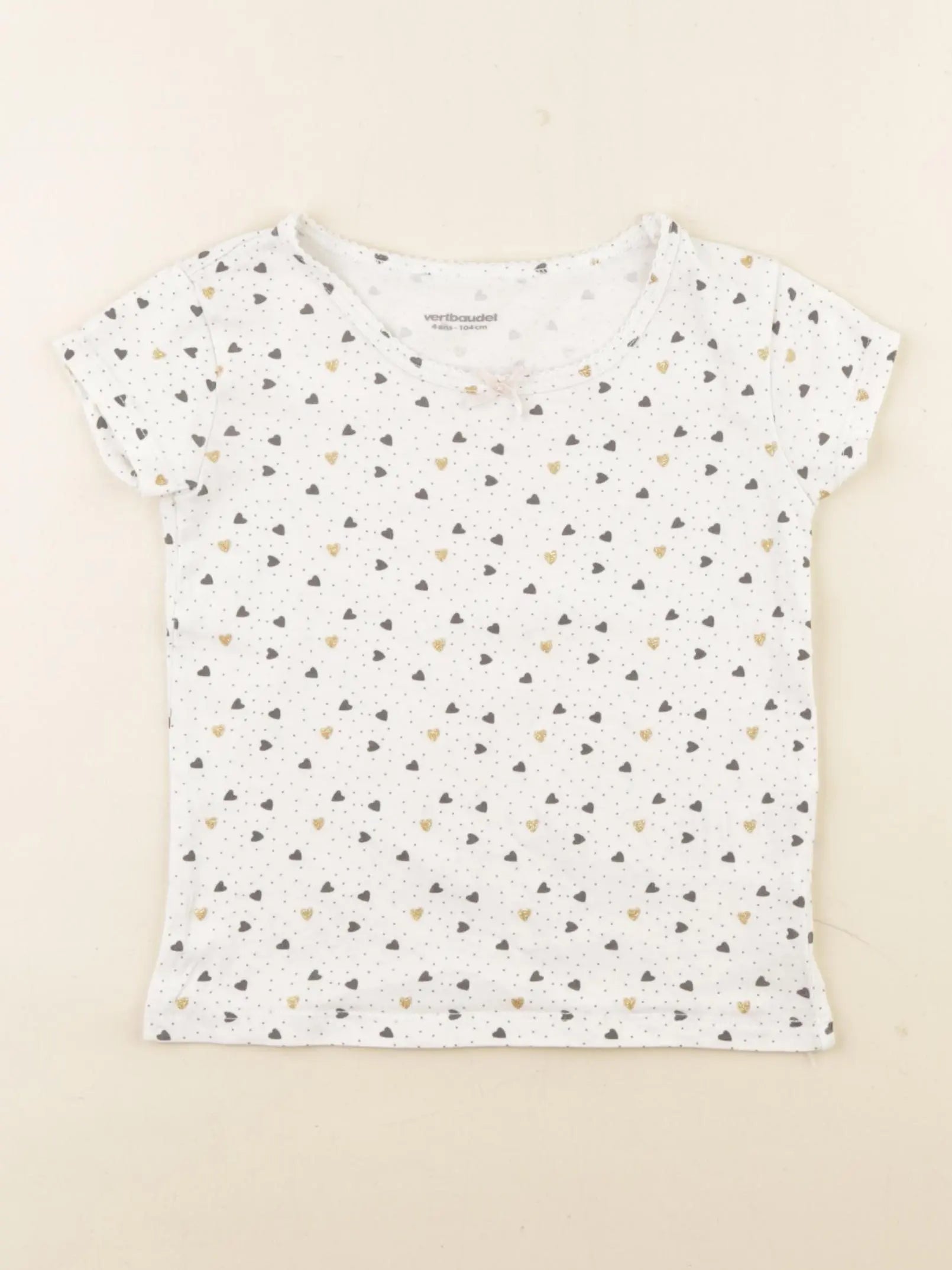 Vertbaudet - maillot de corps beige, or - 4 ans