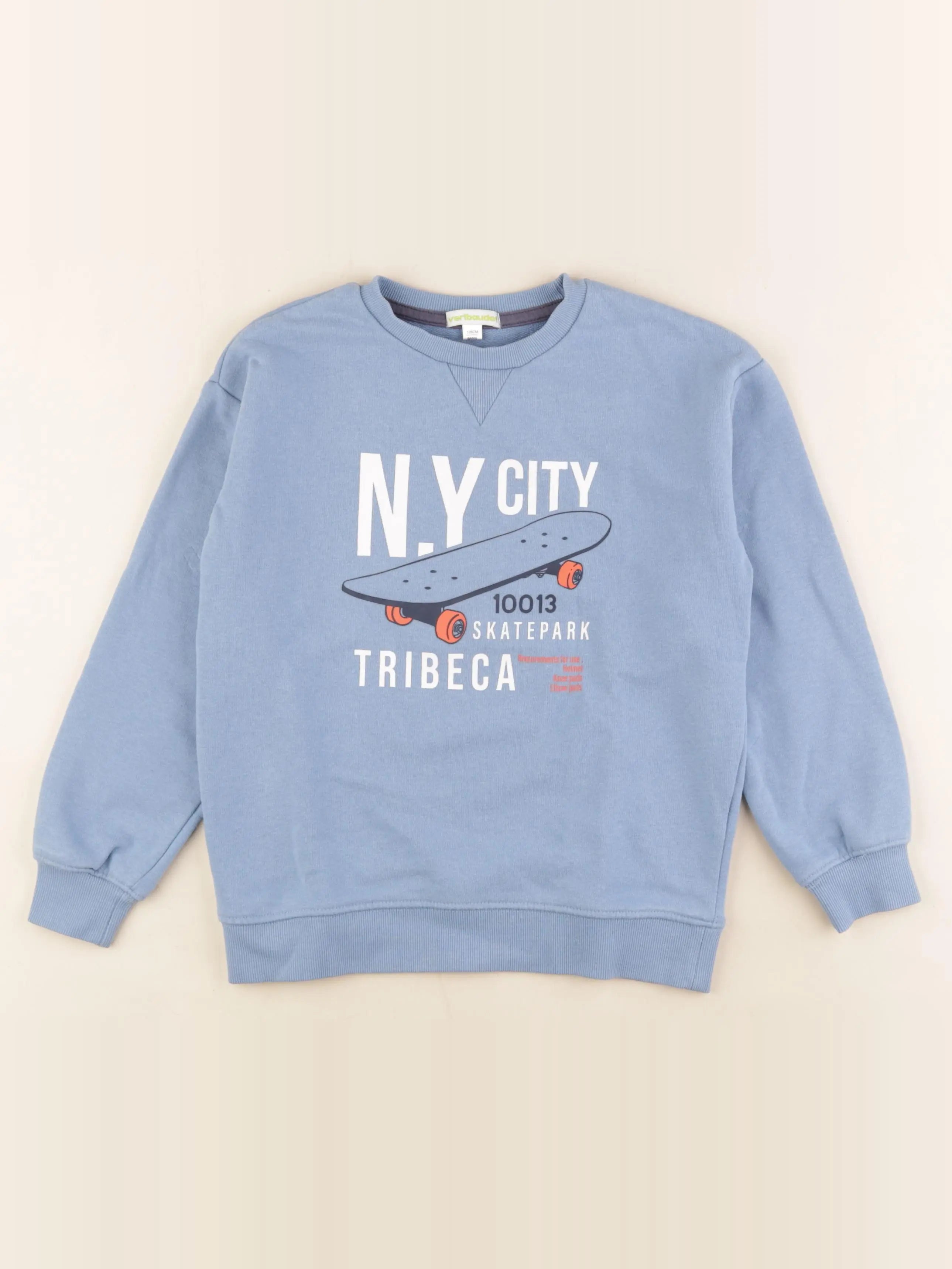 Vertbaudet - sweat bleu - 8 ans