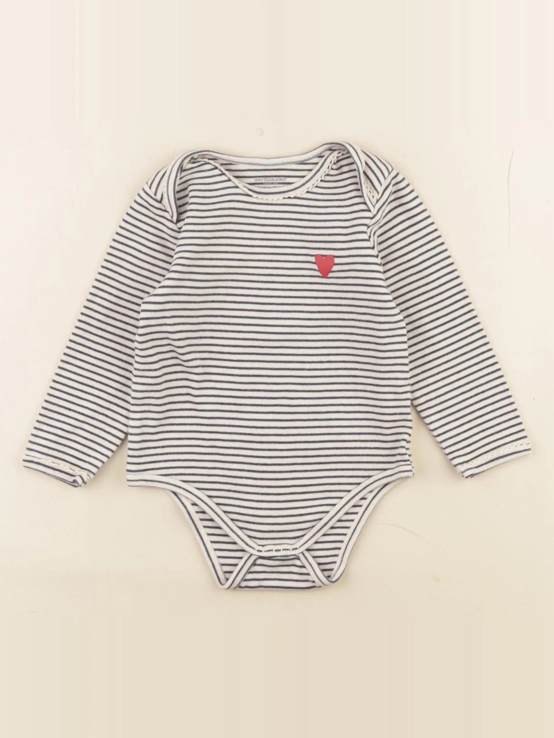 Vertbaudet - body blanc, bleu - 24 mois