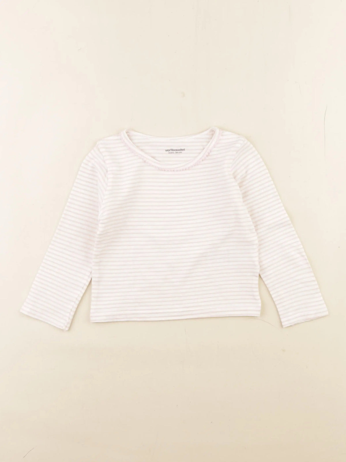 Vertbaudet - maillot de corps blanc, rose - 2 ans