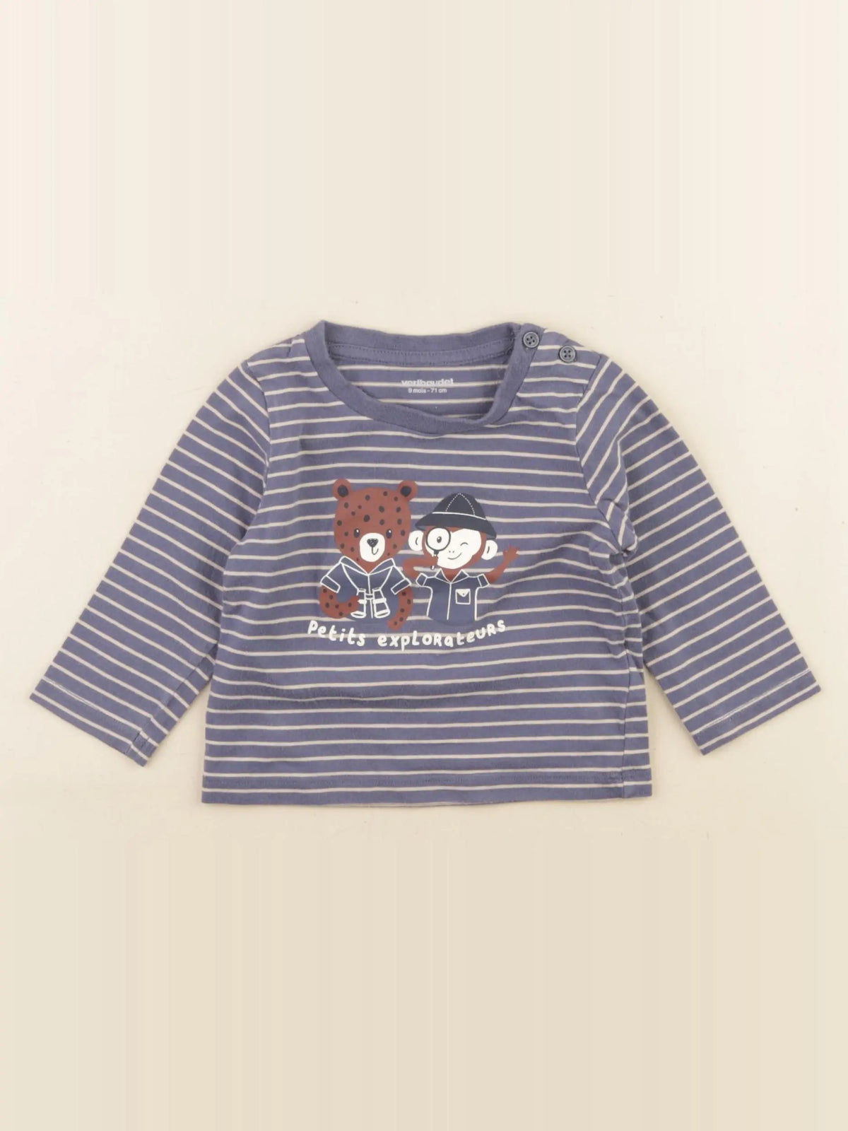 Vertbaudet - tee-shirt bleu - 9 mois