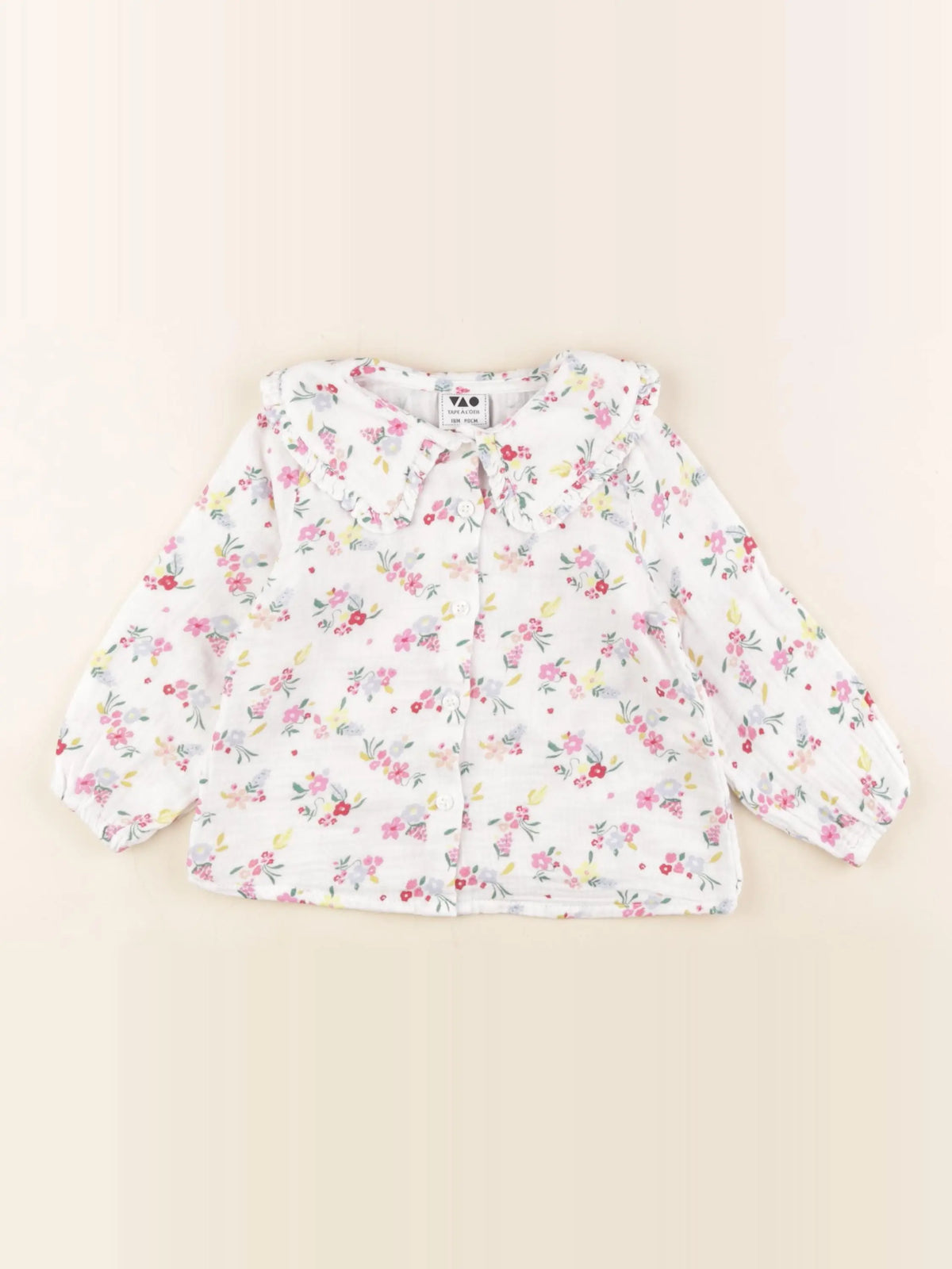 Tape à l'oeil - blouse blanc, rose - 18 mois