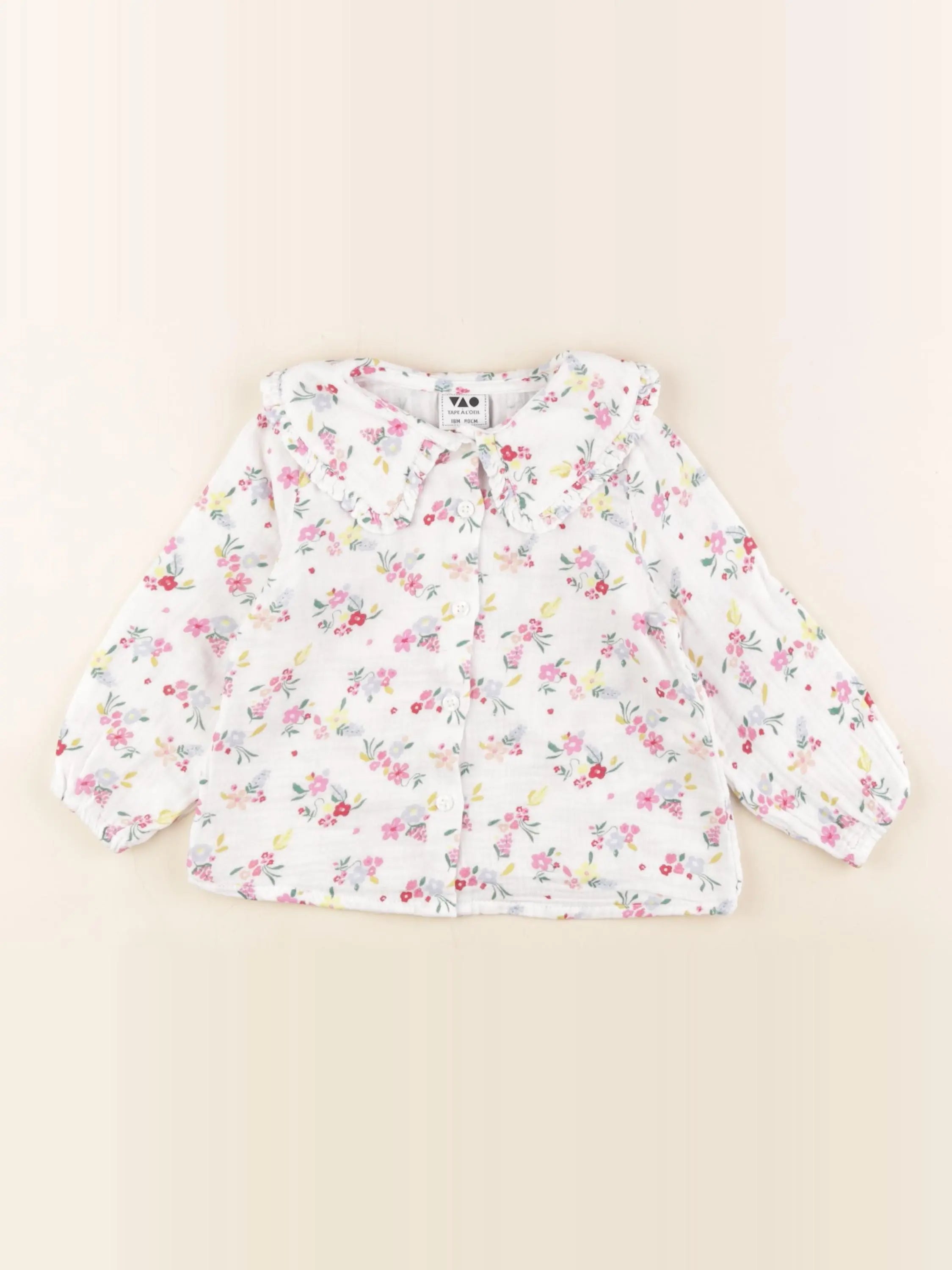 Tape à l'oeil - blouse blanc, rose - 18 mois