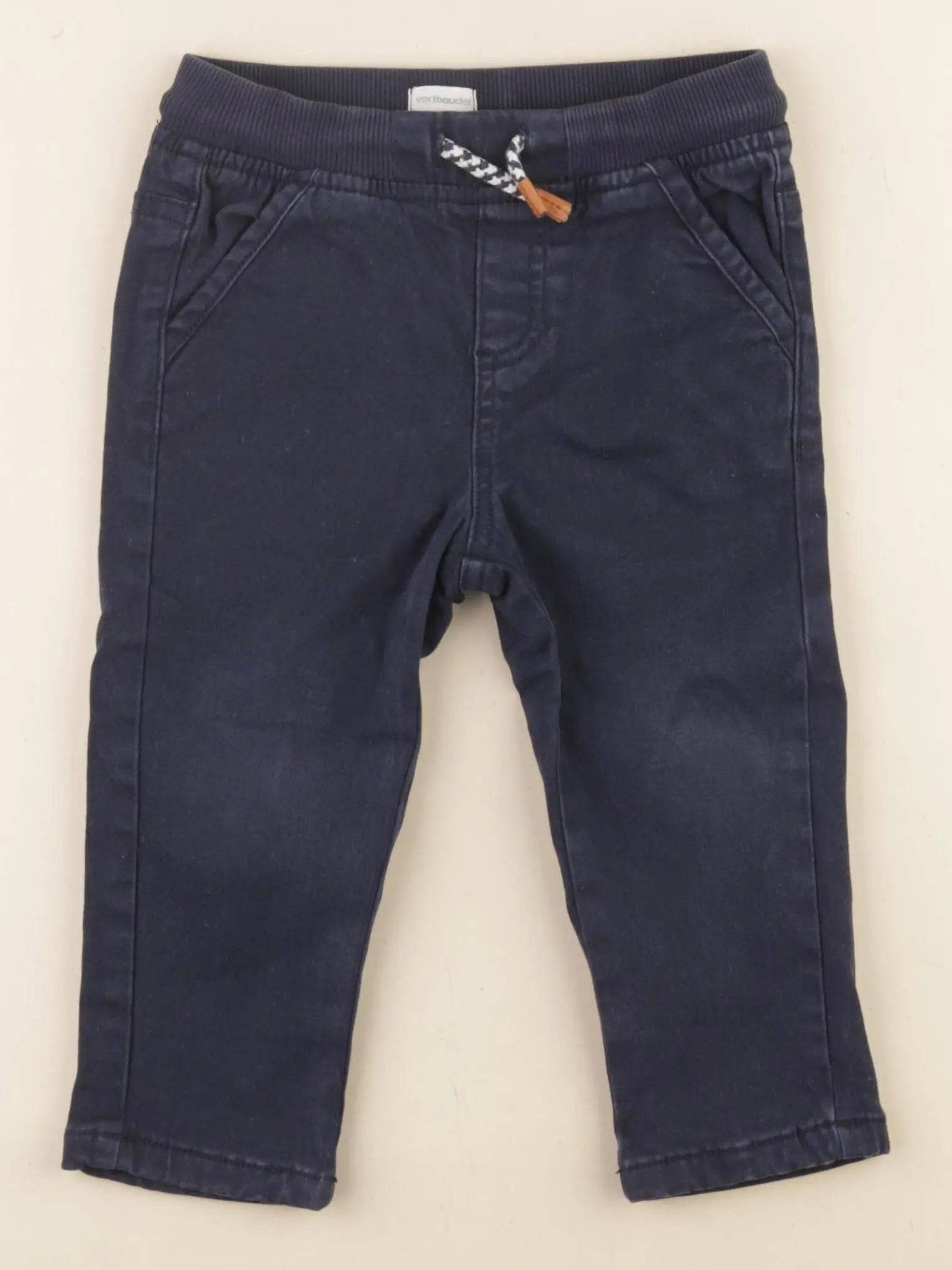Vertbaudet - pantalon doublé bleu - 24 mois