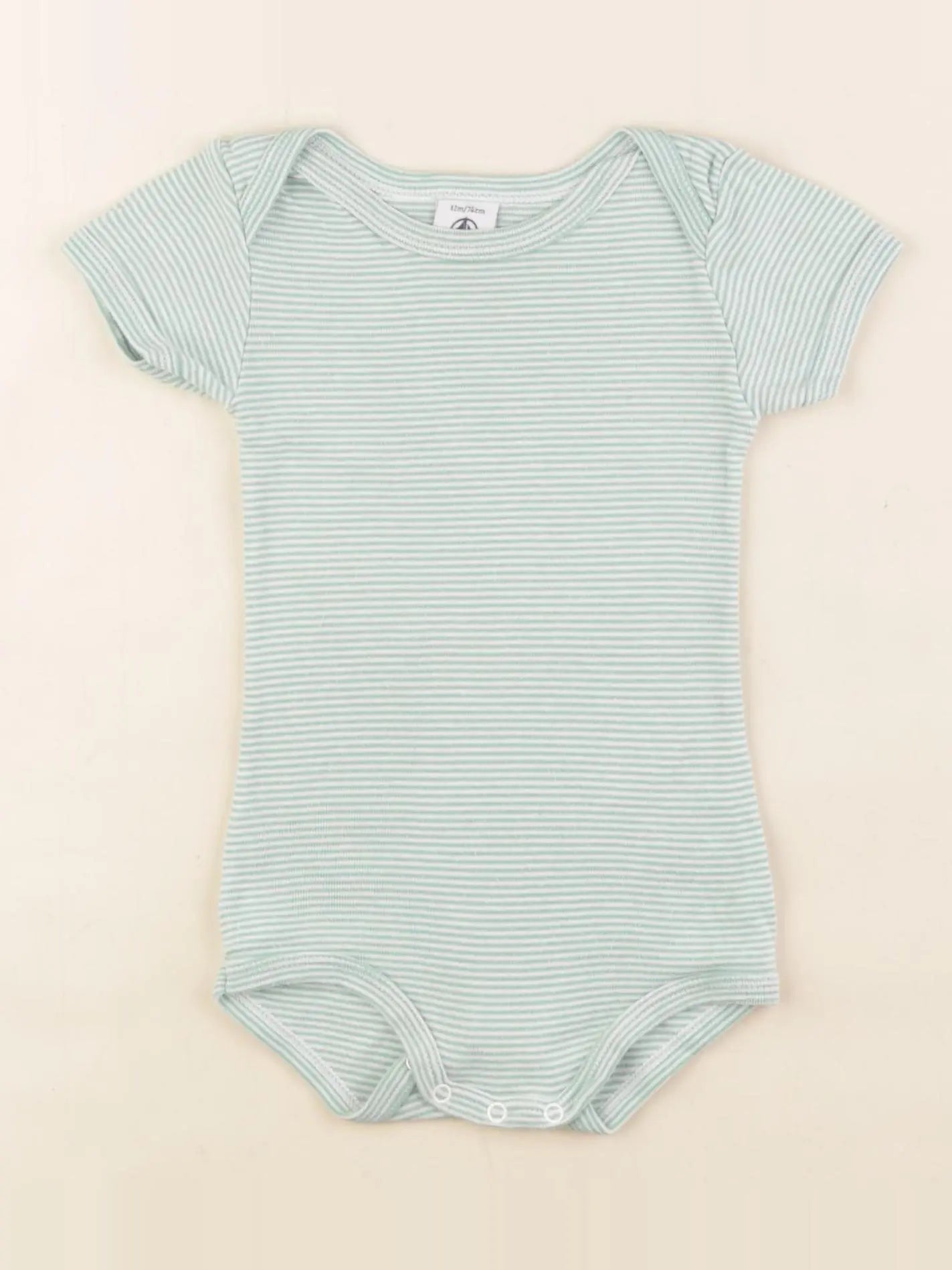 Petit Bateau - body vert - 12 mois