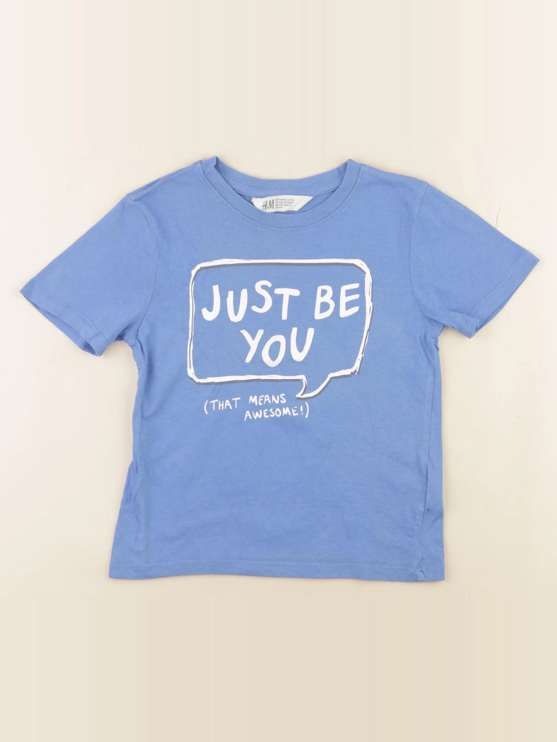 H&M - tee-shirt bleu - 4/6 ans