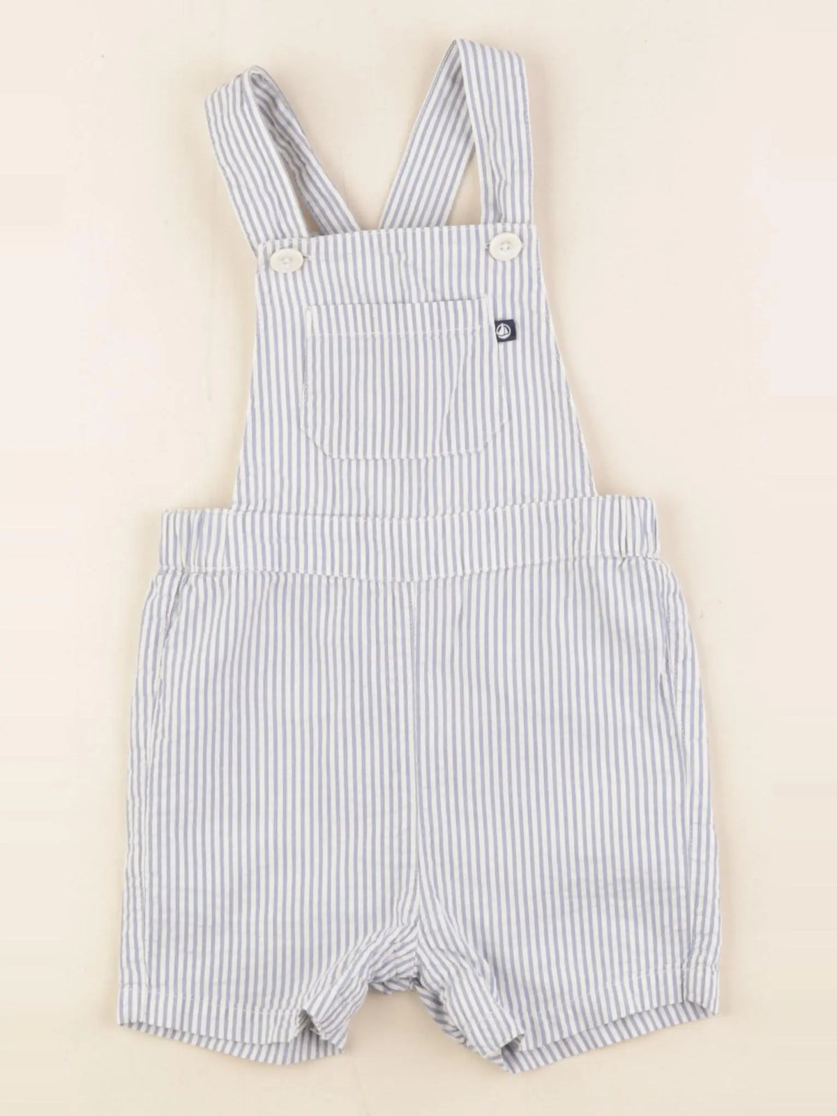 Petit Bateau - salopette blanc, bleu - 12 mois