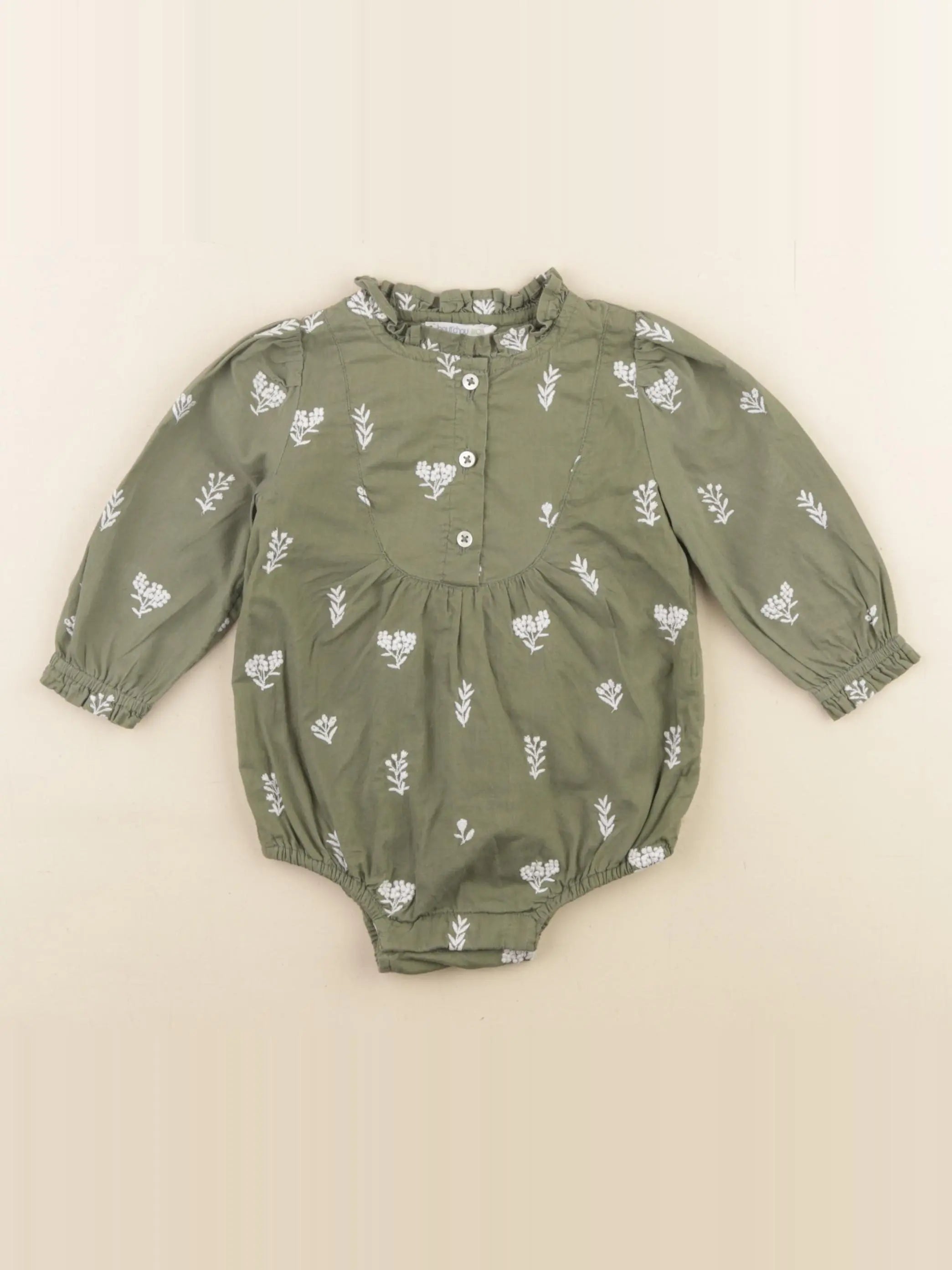 Boutchou - combinaison vert - 6 mois