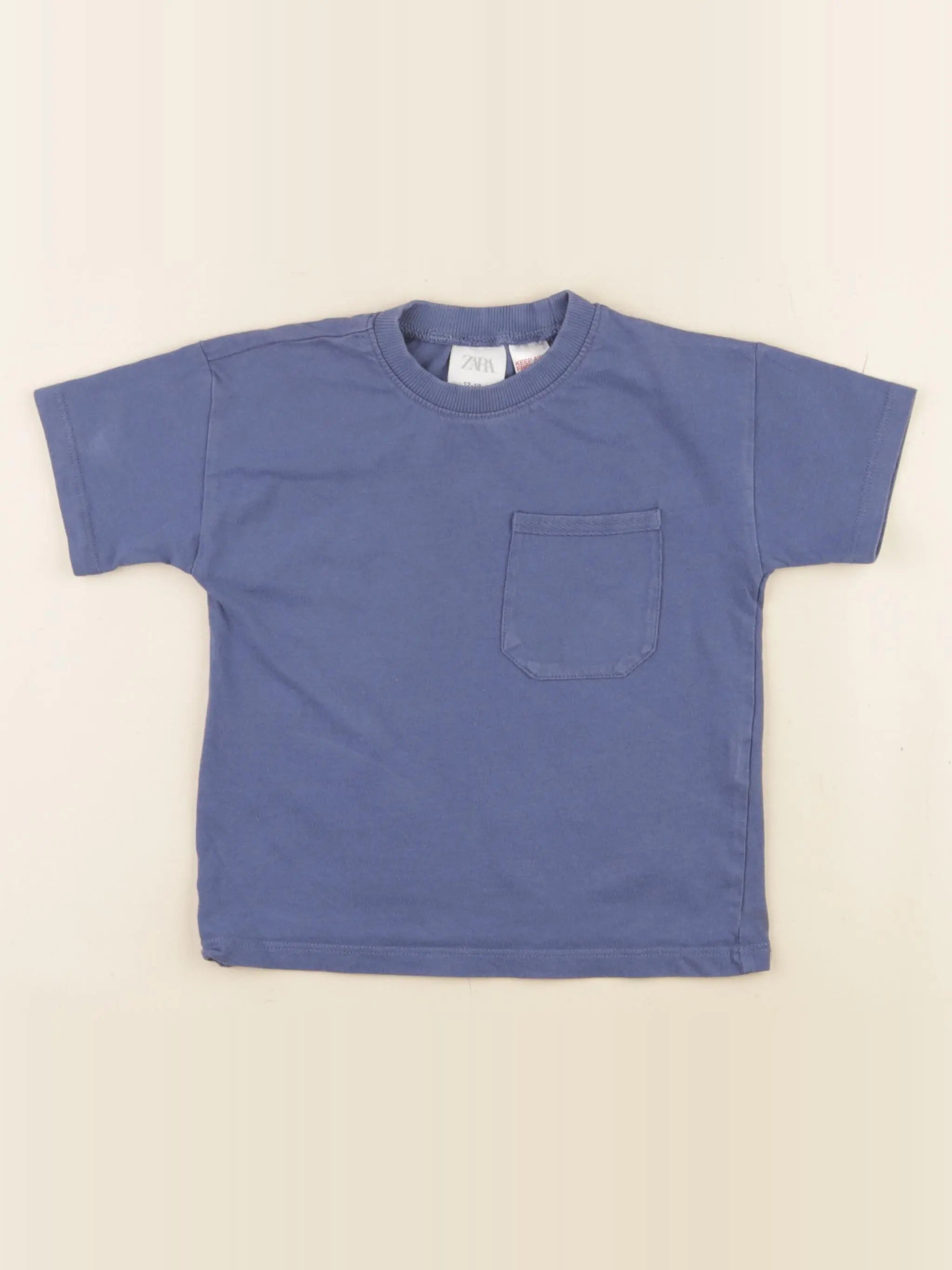 Zara - tee-shirt bleu - 12/18 mois