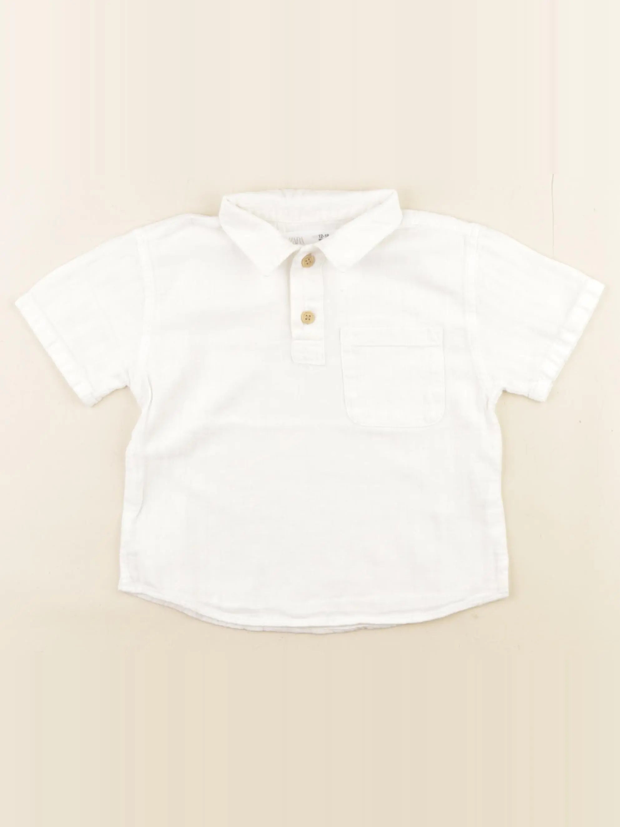 Zara - polo blanc - 12/18 mois