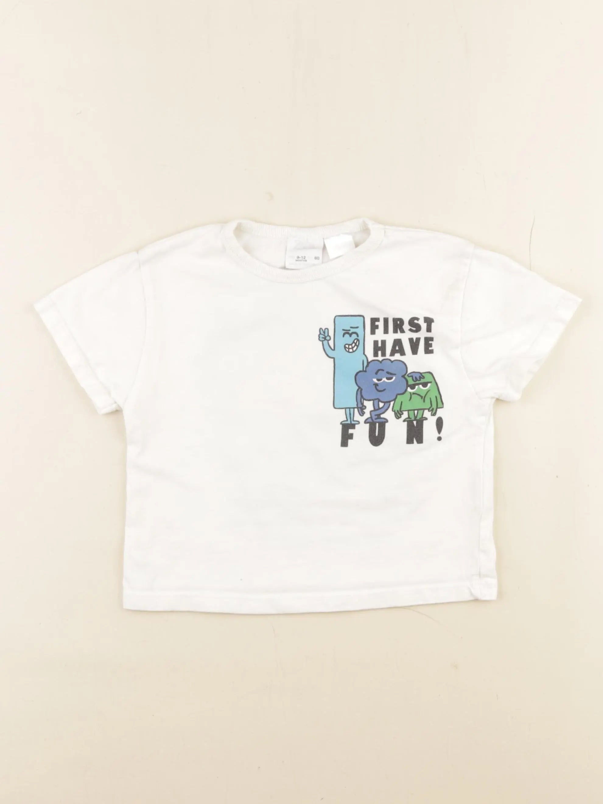 Zara - tee-shirt imprimé au dos blanc - 9/12 mois