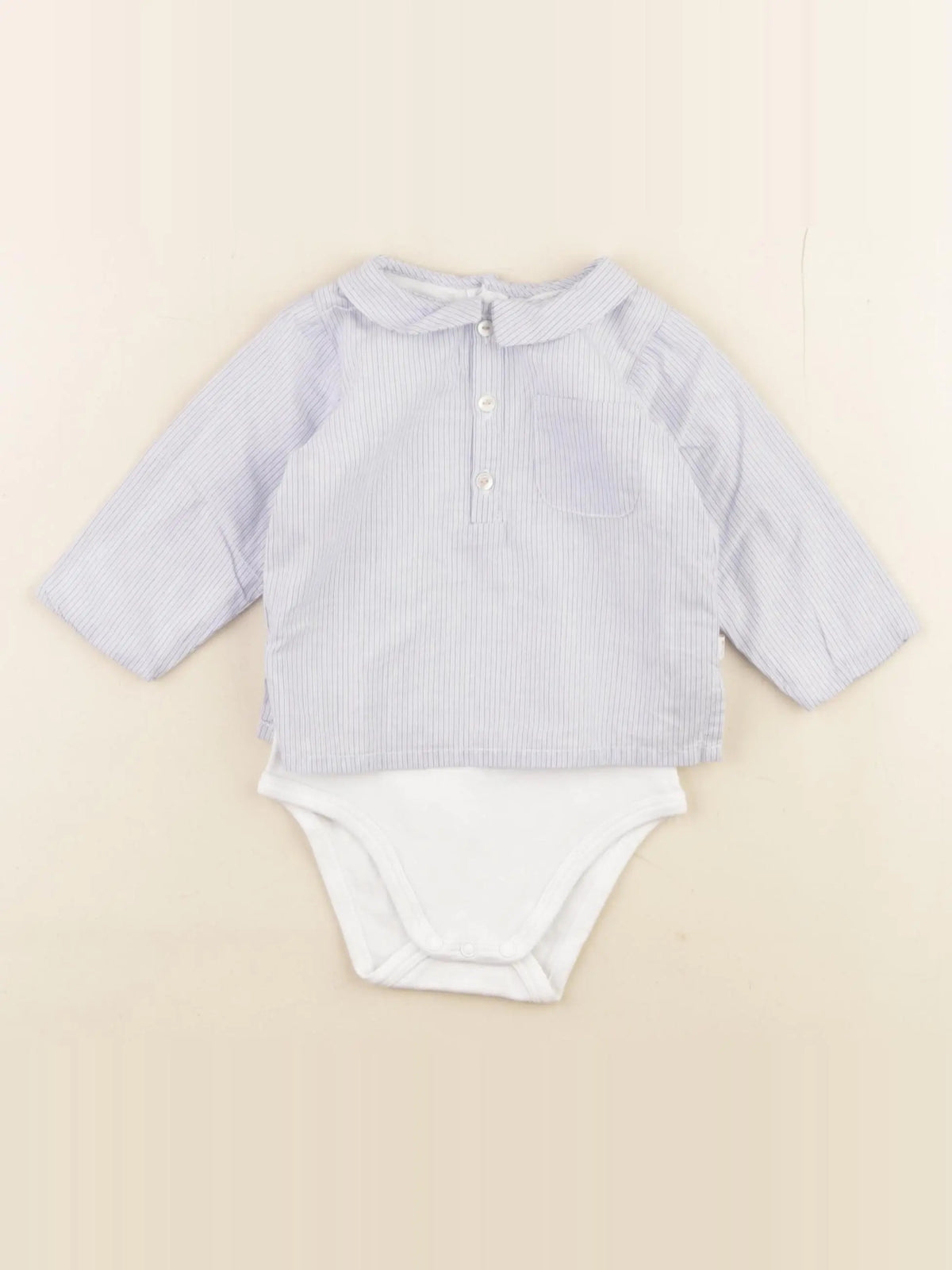 Jacadi - body blouse bleu - 6 mois